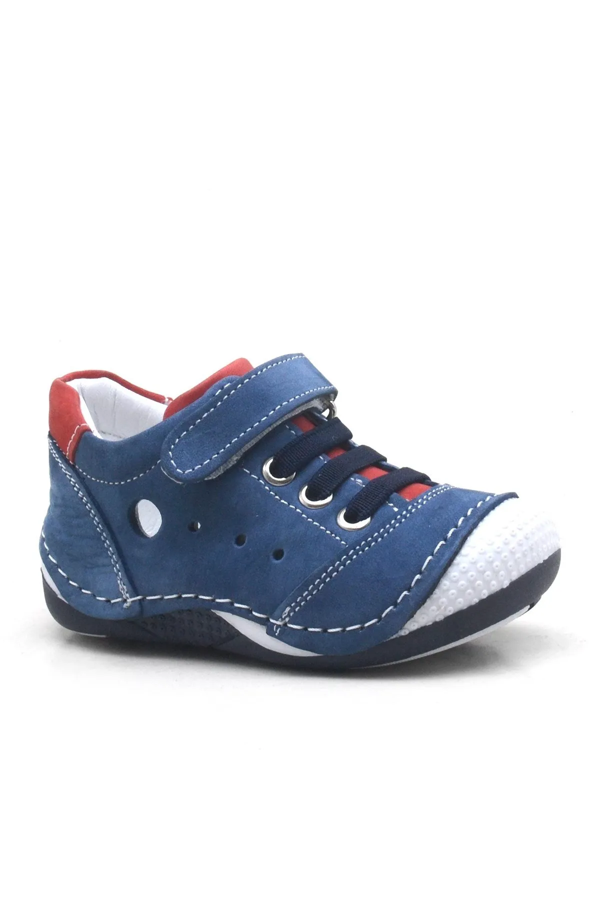 Hakiki Deri Cırtlı Lastikli Bebek Spor Ayakkabı Patik