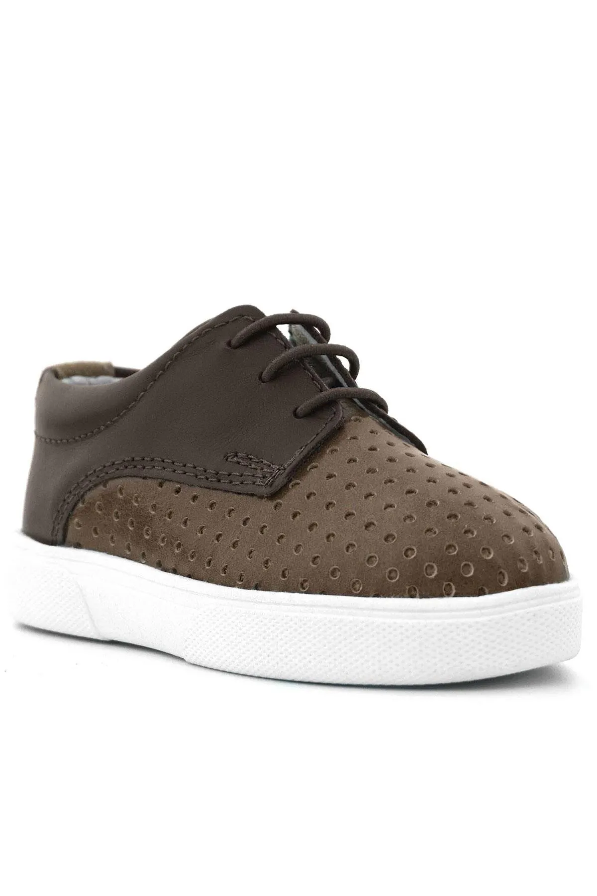 Hakiki Deri Kahverengi Lastikli Erkek Çocuk Günlük Ayakkabı