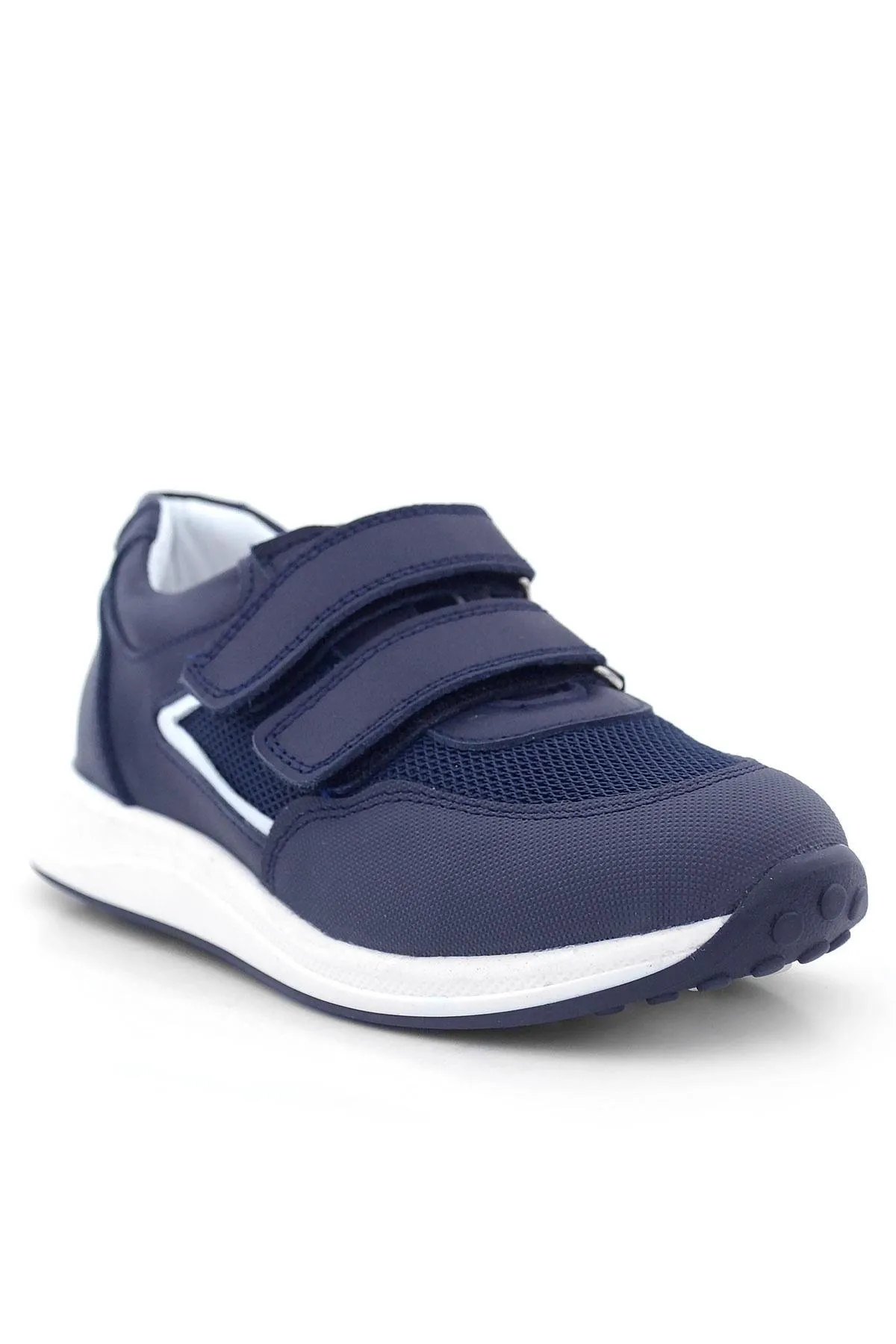 Hakiki Deri Lacivert Cırt Cırtlı Erkek Çocuk Günlük Spor Ayakkabı