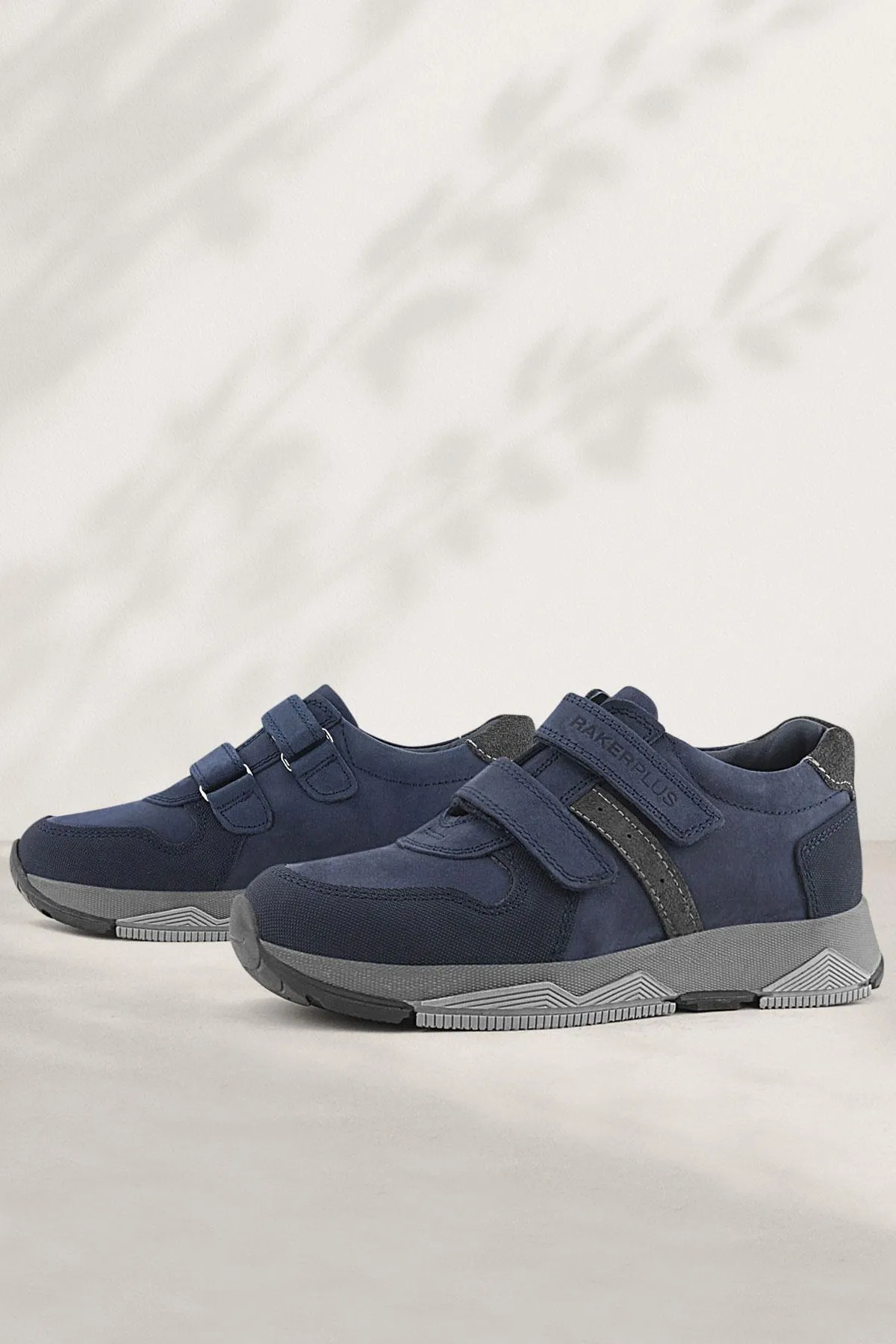 Hakiki Deri Lacivert Cırtlı Çocuk Spor Ayakkabı