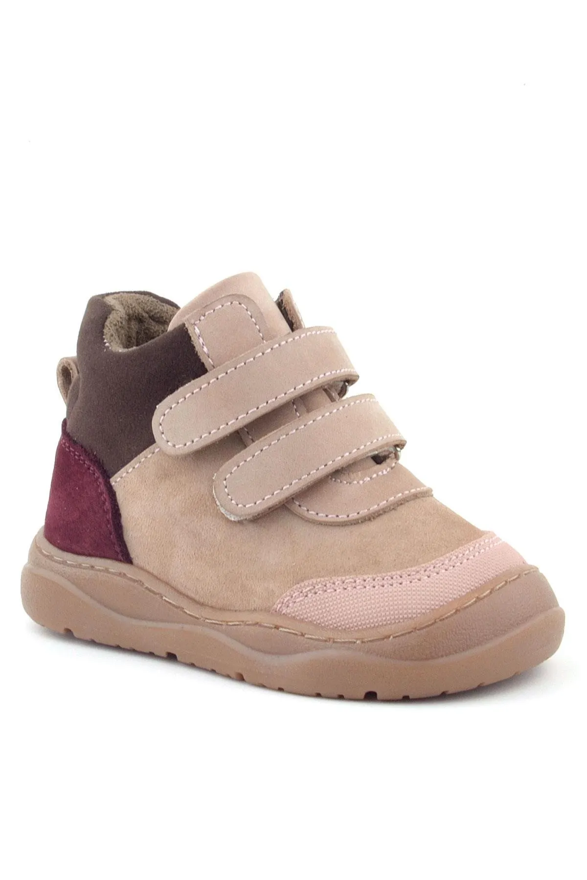 Hakiki Deri Pudra Pembe Cırtlı Çocuk Spor Bot