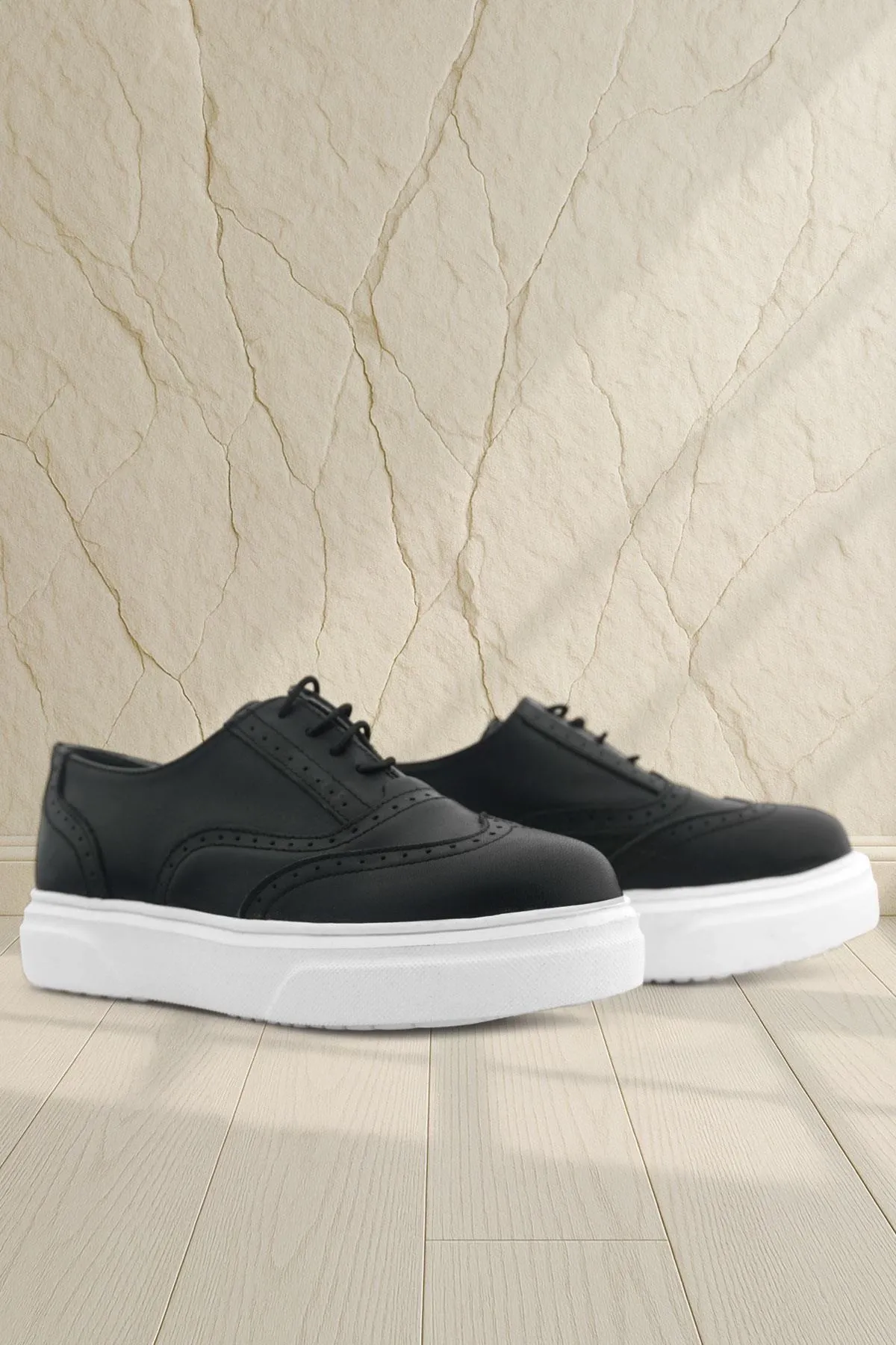 Hakiki Deri Siyah Hafif Taban Çocuk Oxford Klasik Ayakkabı