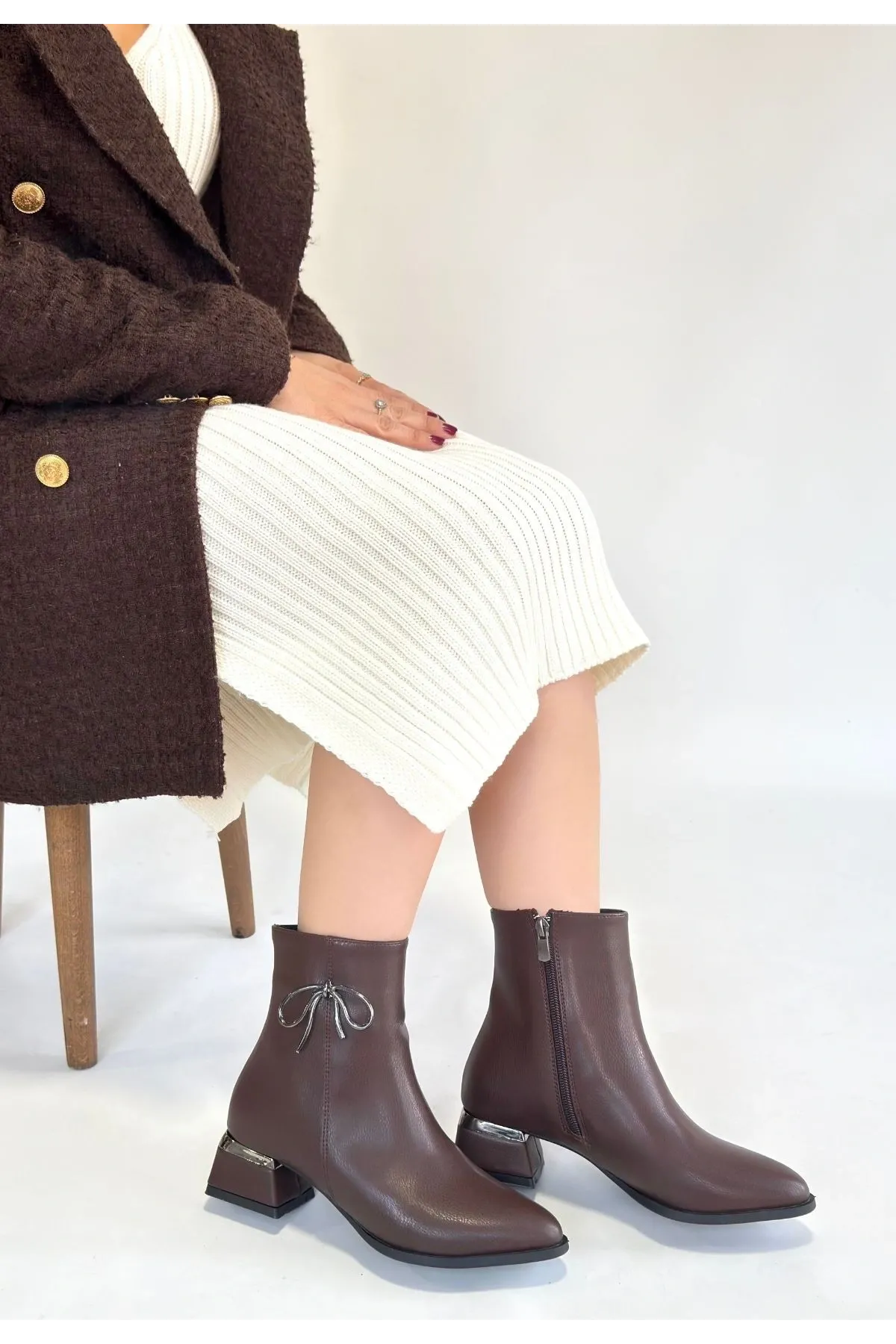 Harly Kahverengi Cilt Topuklu Bot