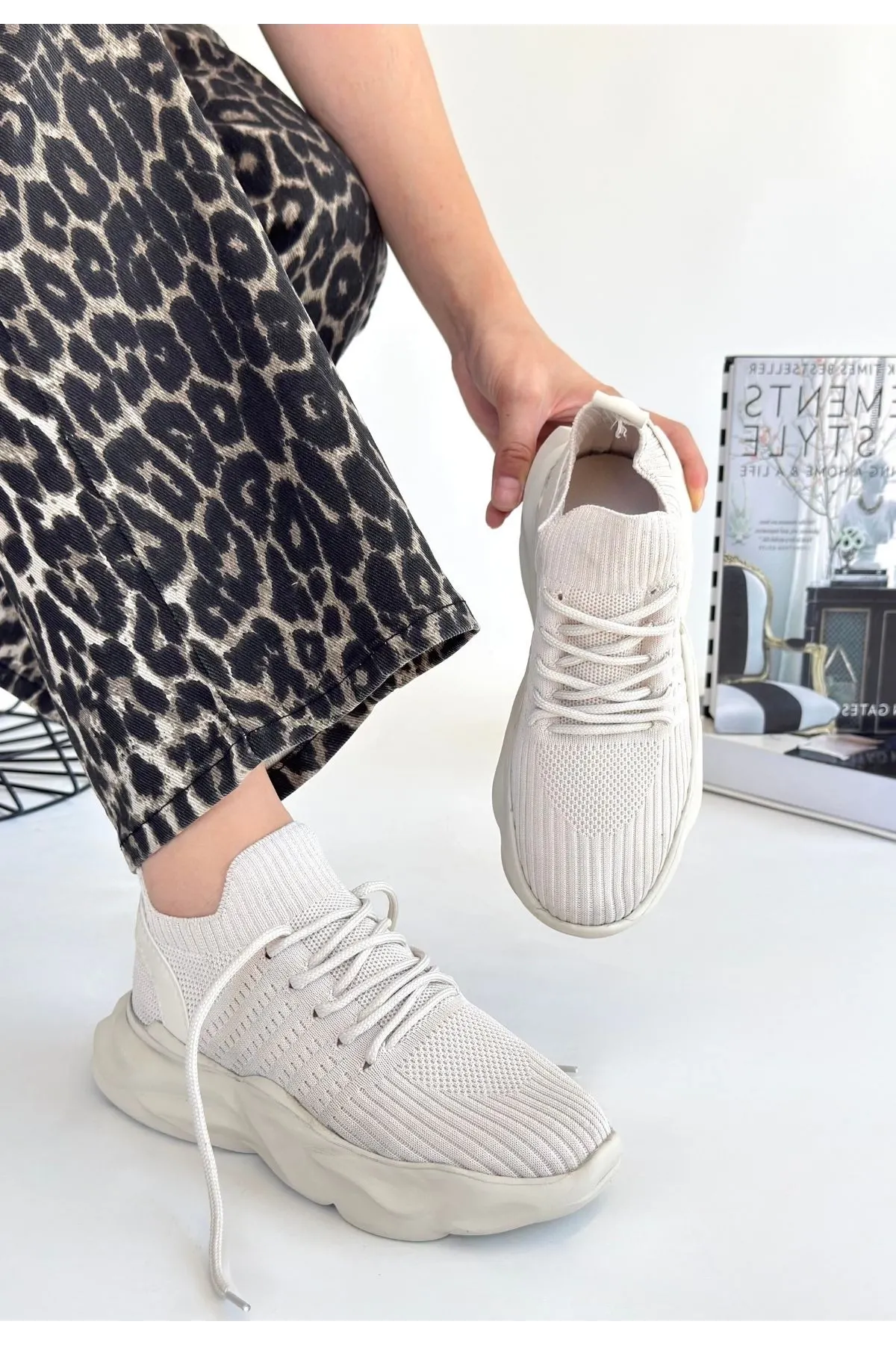 Henta Bej Triko Bağcıklı Spor Ayakkabı