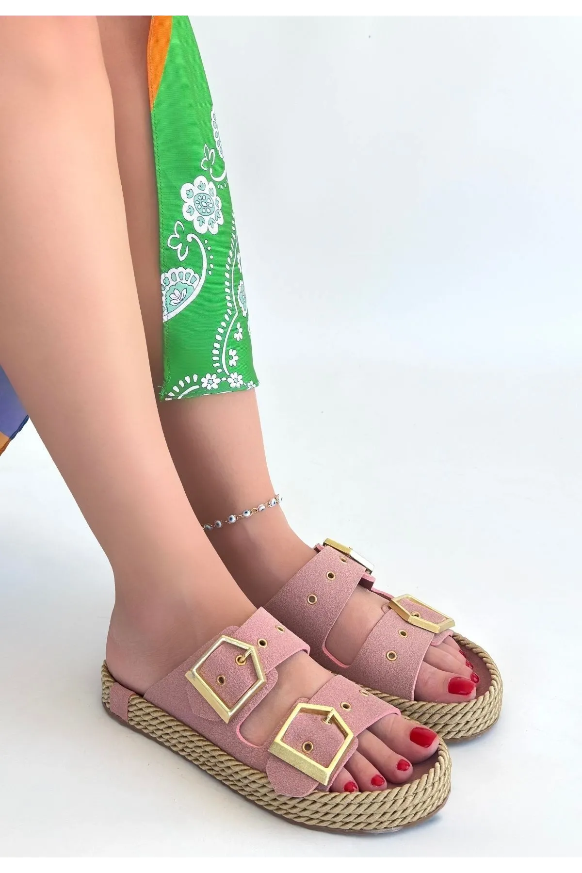 İces Pudra Nubuk Terlik