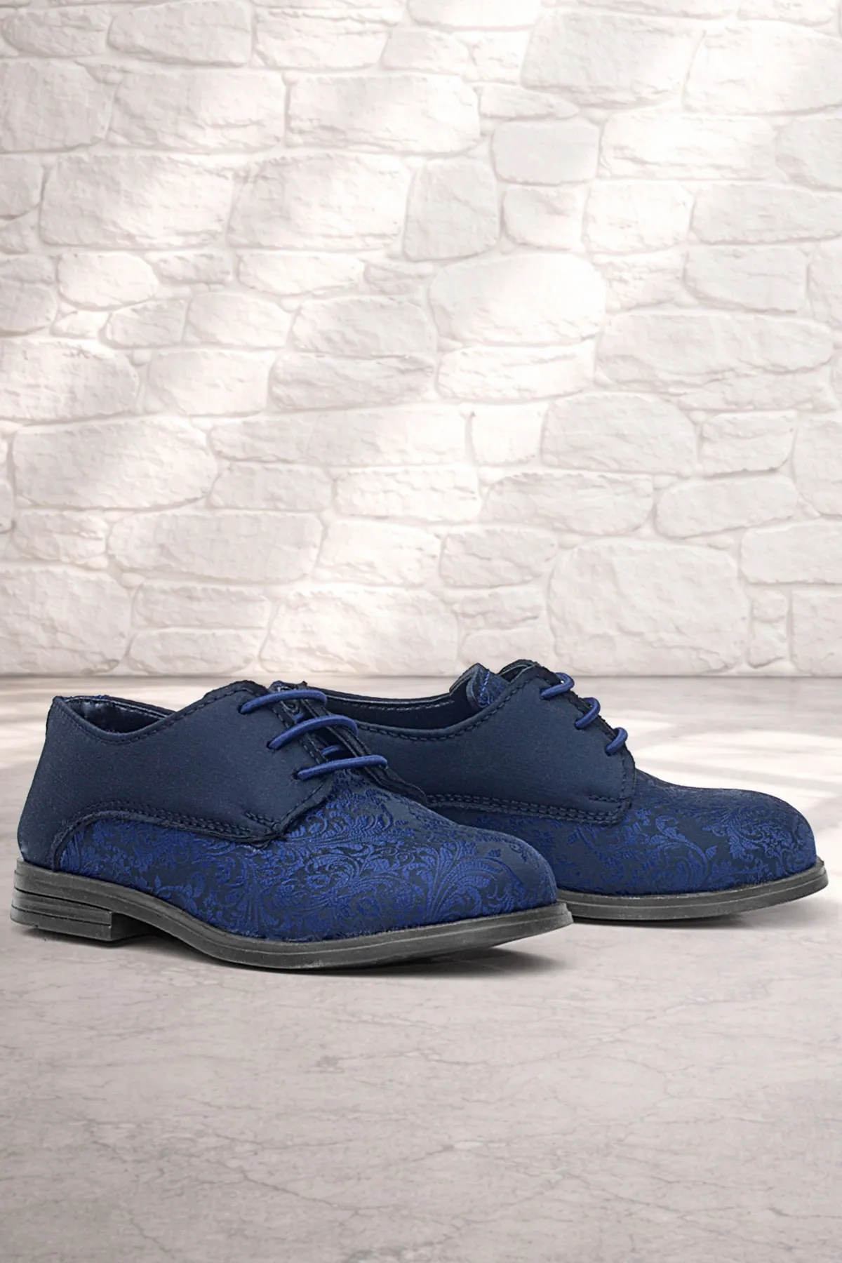 Lacivert Siyah Bağcıklı Takım Elbise Klasik Çocuk Ayakkabı