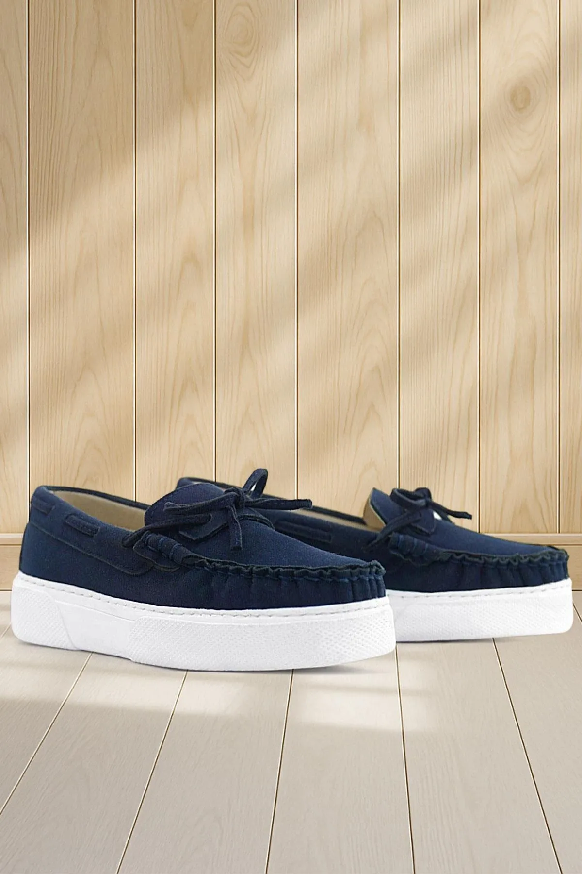 Lacivert Süet Ekstra Hafif Çocuk Makosen Ayakkabı