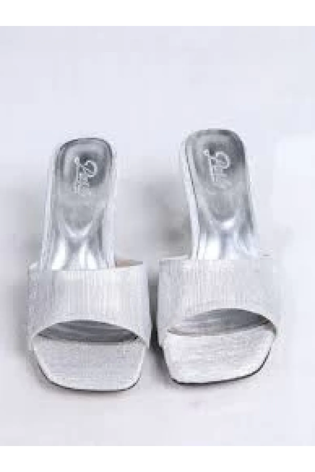 Luart Gümüş Simli Topuklu Terlik