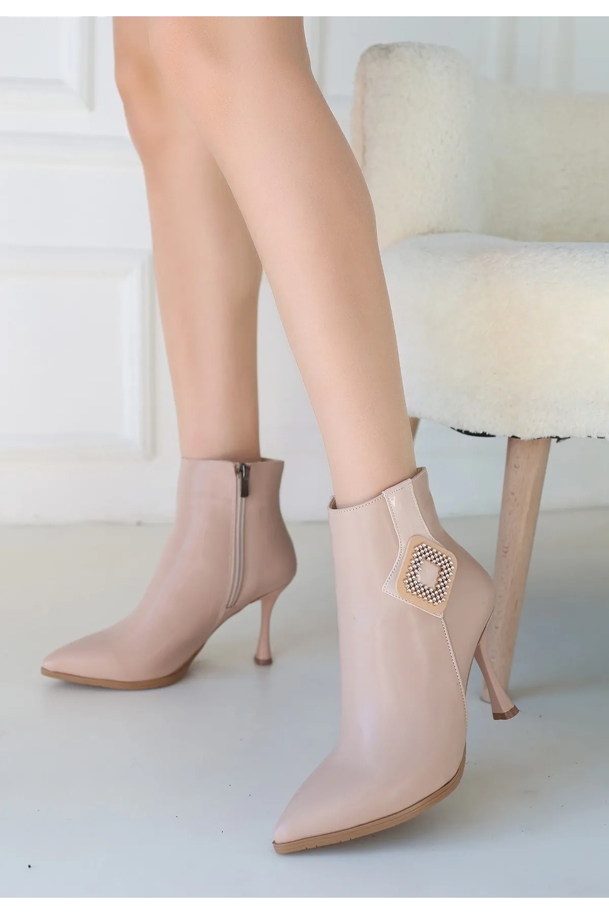 Moose Nude Cilt Topuklu Bot