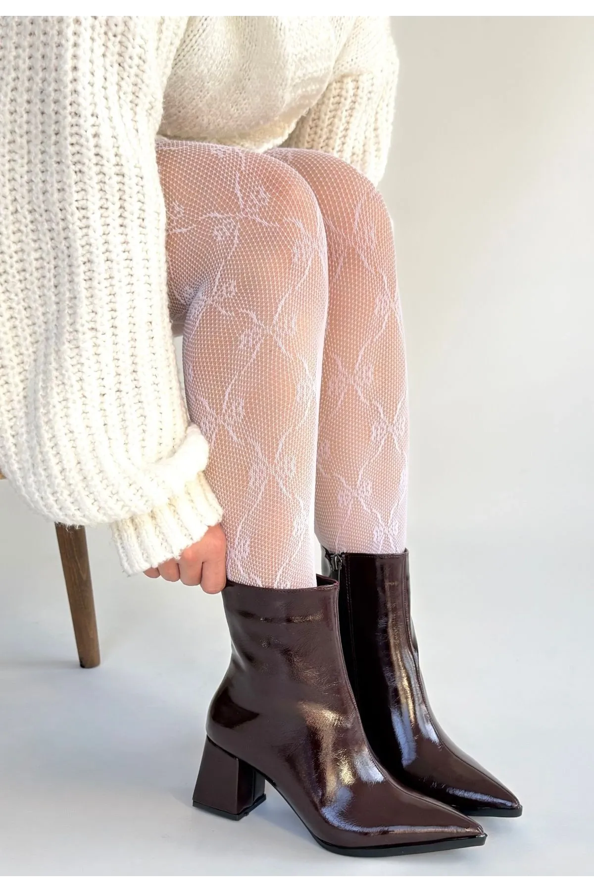 Mosy Bordo Rugan Topuklu Bot