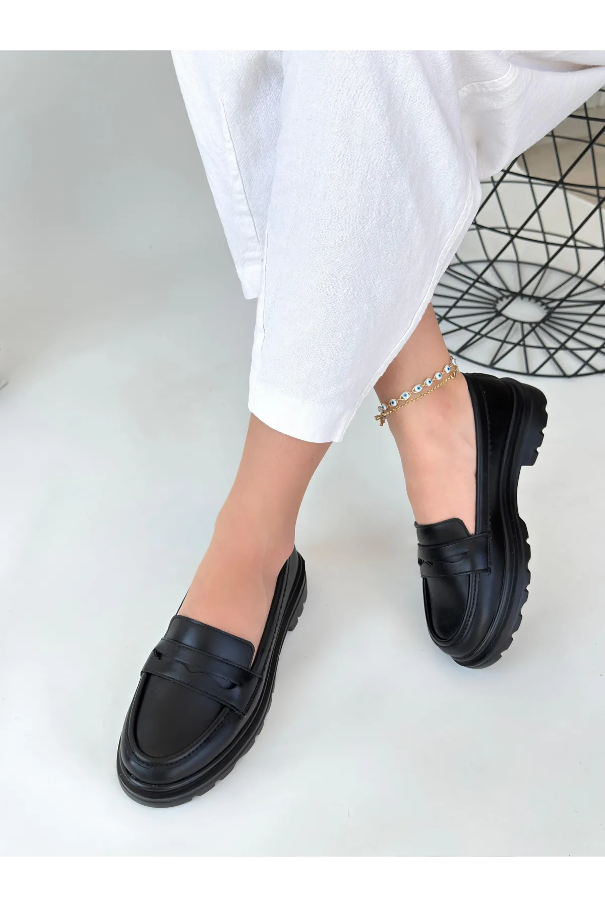 Narli Siyah Cilt Oxford Ayakkabı