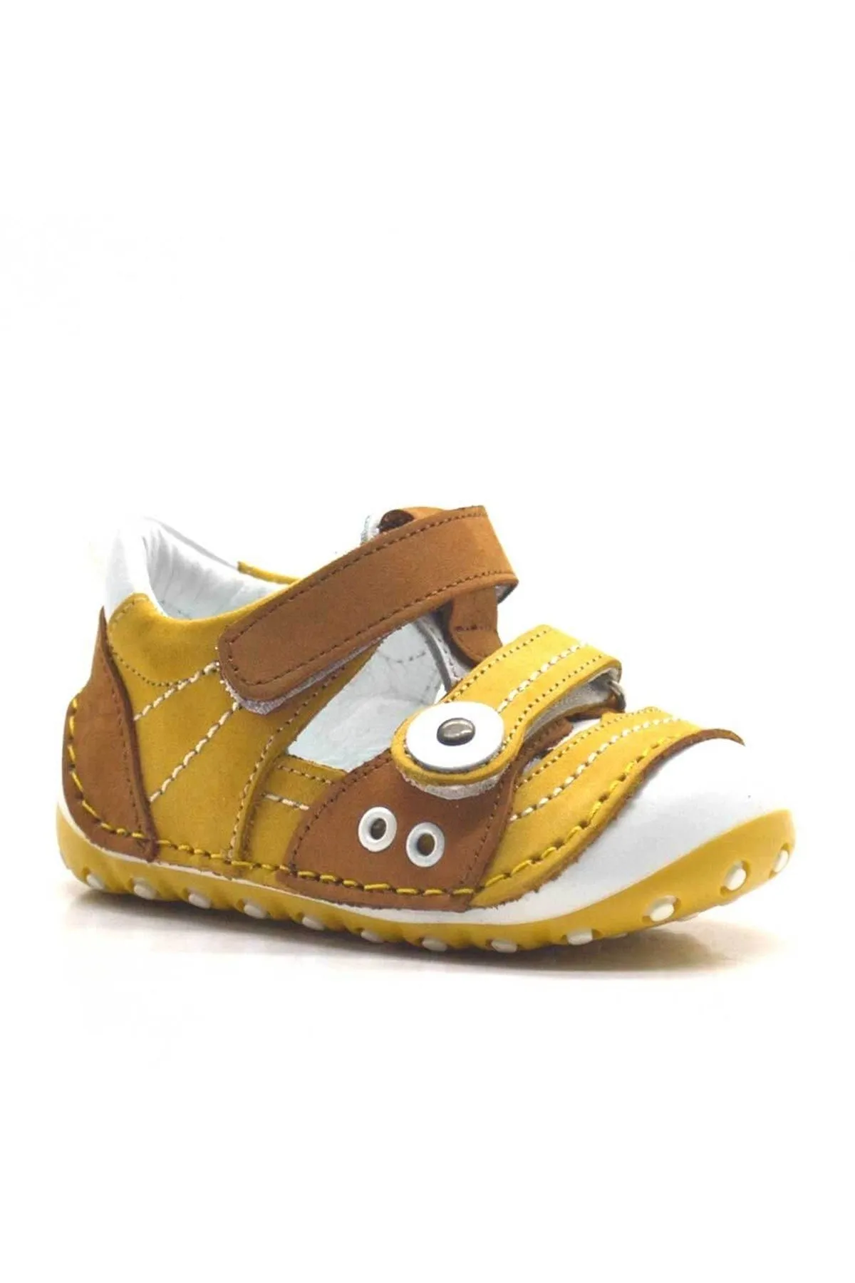 Nino Hakiki Deri Sarı Nubuk Cırtlı Yazlık İlk Adım Ayakkabı