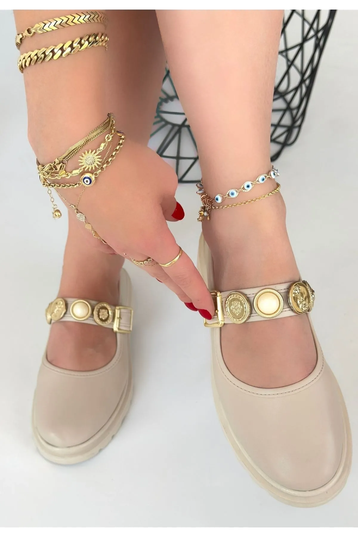 Okira Bej Cilt Oxford Ayakkabı