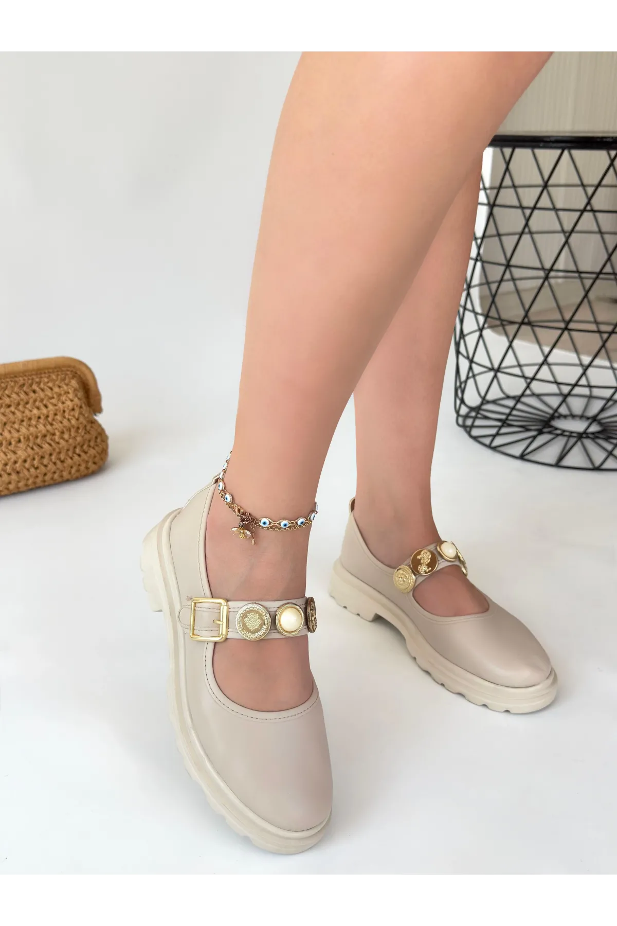 Okira Bej Cilt Oxford Ayakkabı