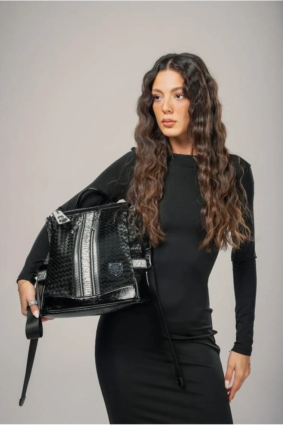 Pely Siyah Cilt Kol Ve Sırt Çantası