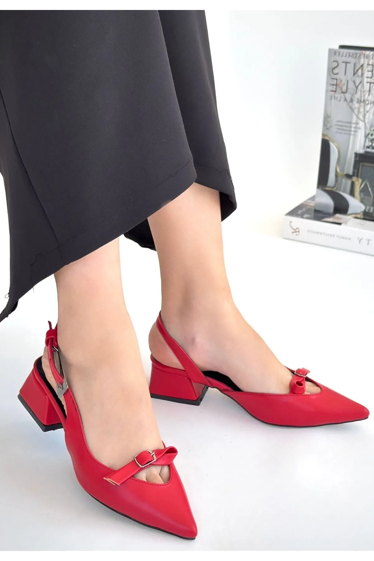 Rewat Kırmızı Cilt Topuklu Ayakkabı