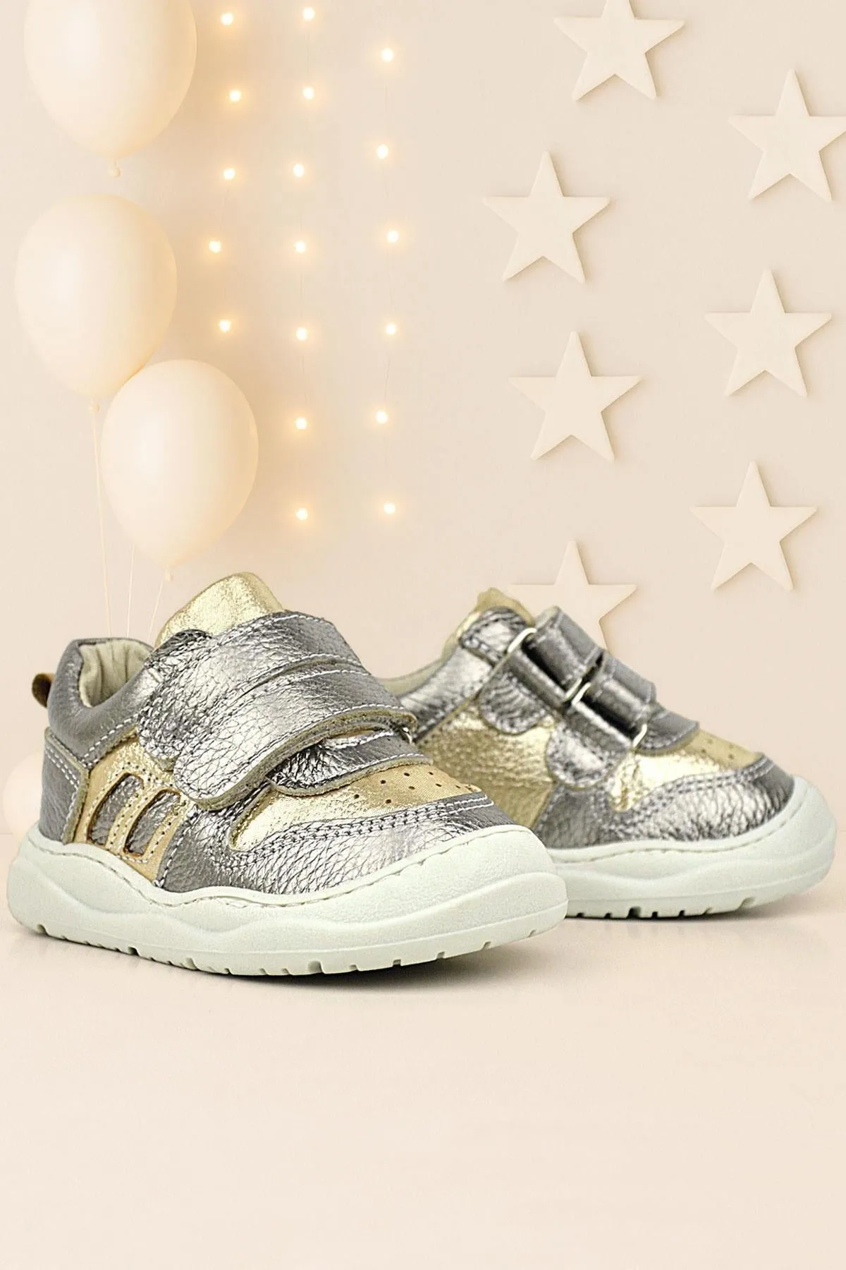 Schaggy Hakiki Deri Gold Bebek Spor Ayakkabı