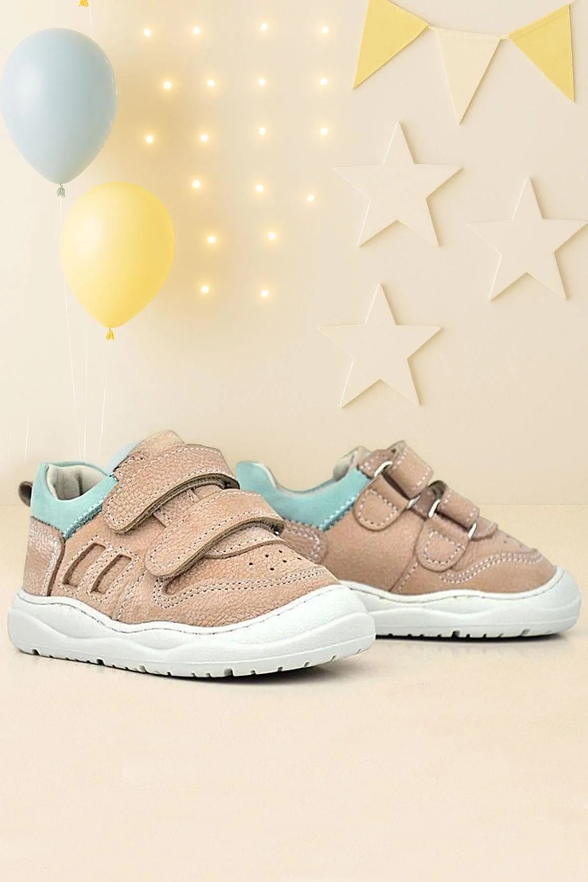 Schaggy Hakiki Deri Pudra Bebek Spor Ayakkabı