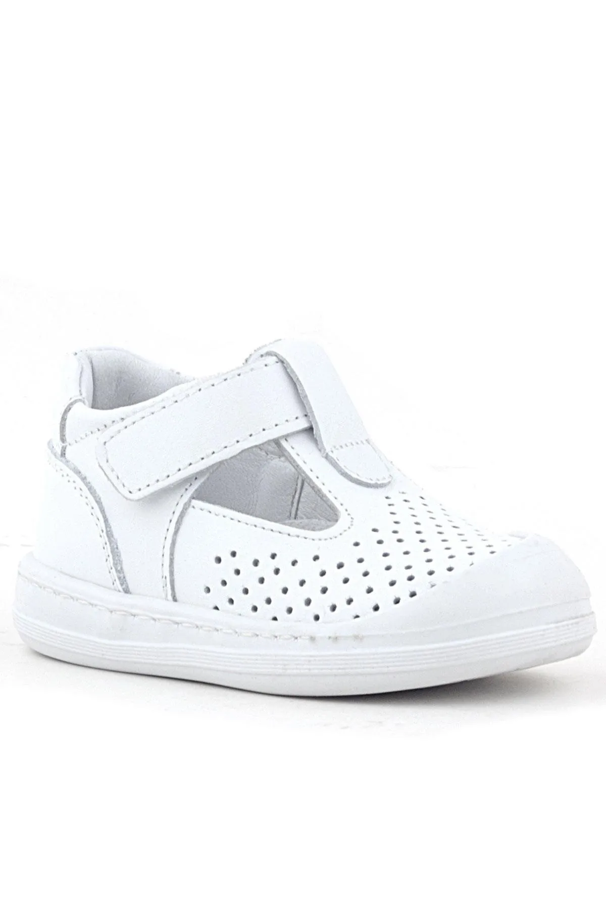 Shaun Hakiki Deri Beyaz Cilt Cırtlı Anatomik Bebek Sandalet