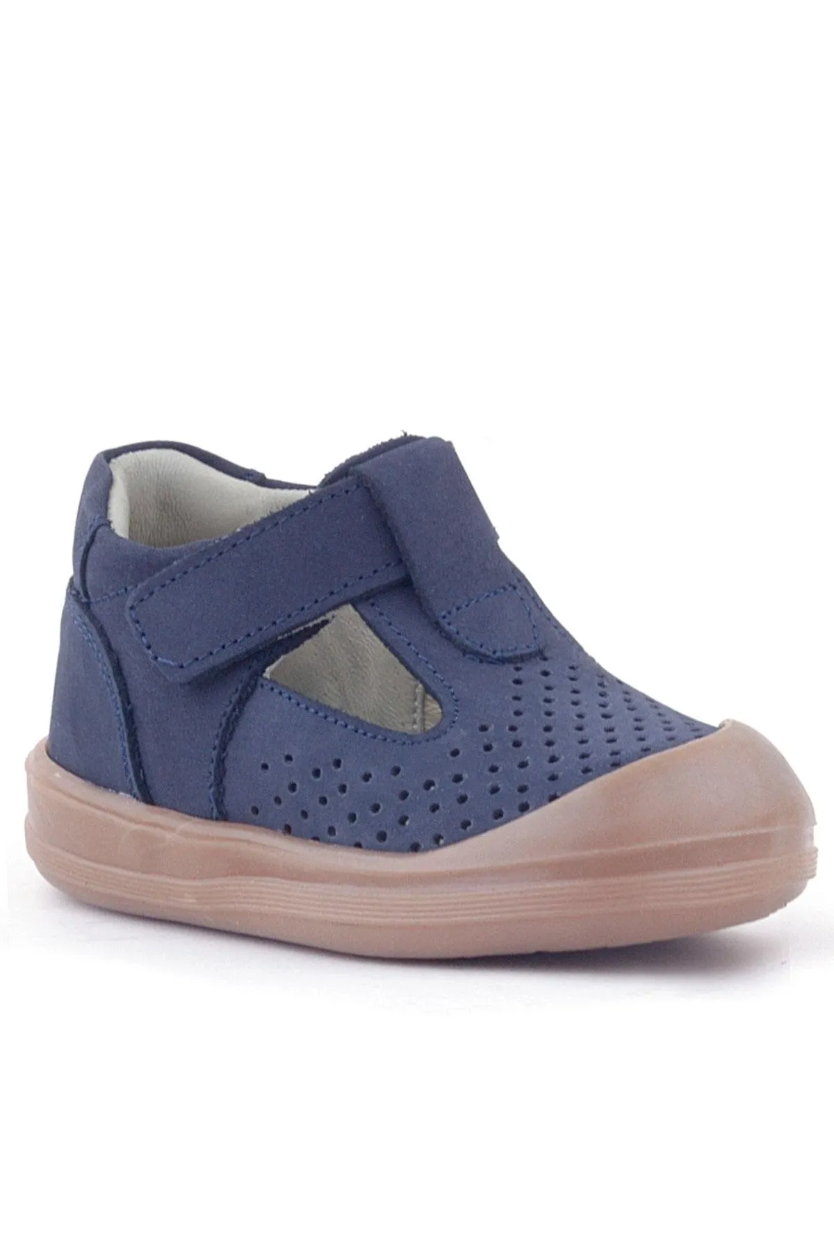 Shaun Hakiki Deri Koyu Lacivert Cırtlı Anatomik Bebek Sandalet