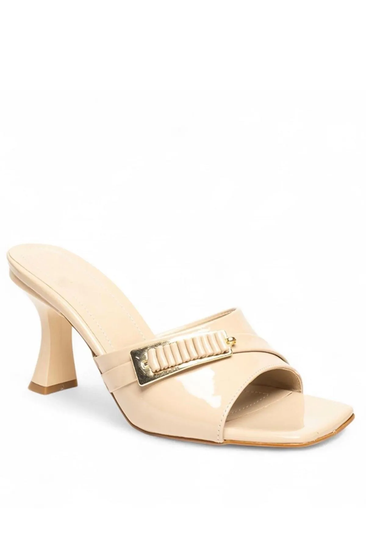 Sief Bej Rugan Topuklu Terlik