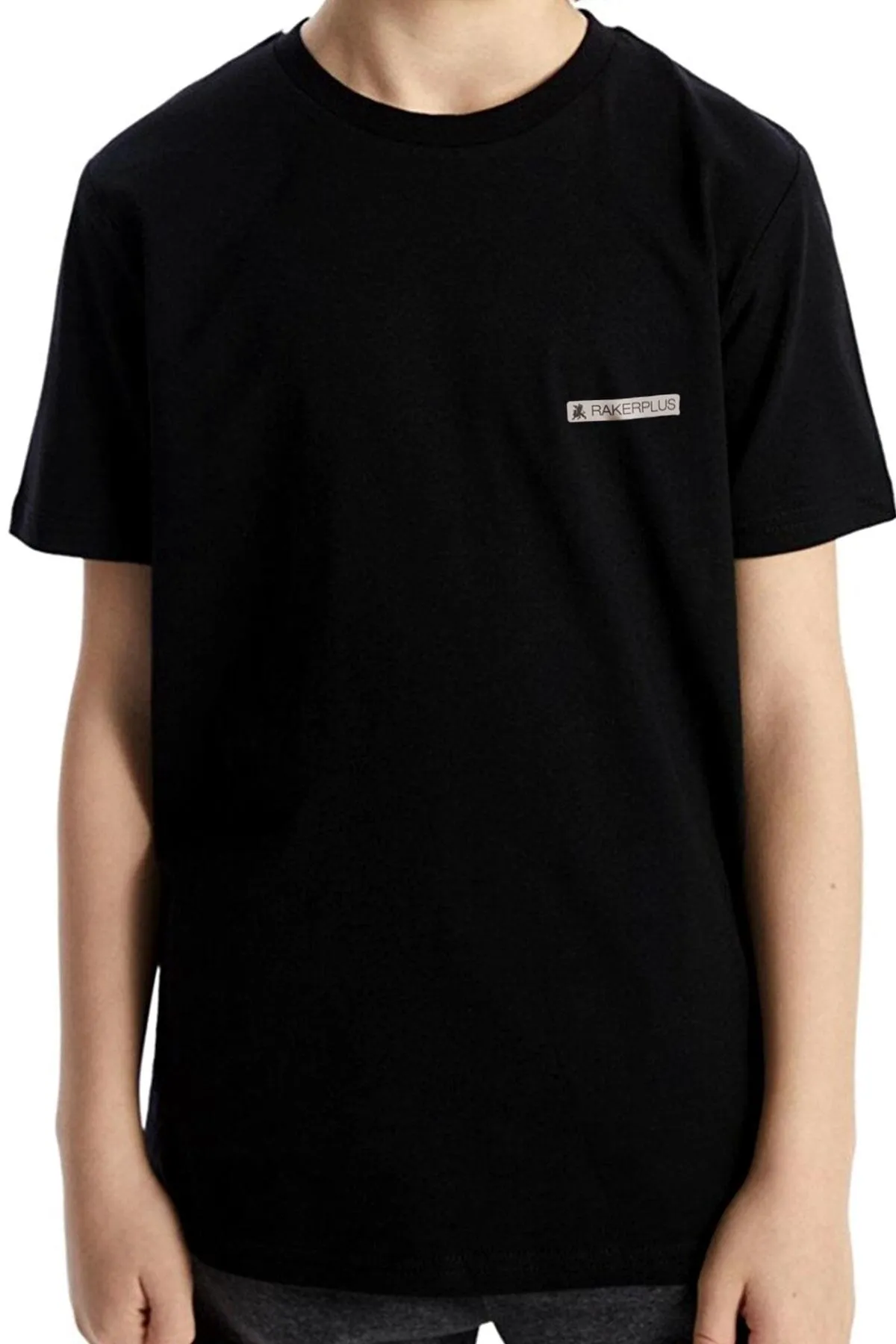 Siyah %100 Pamuk Unisex Kısa Kollu Çocuk Tişört