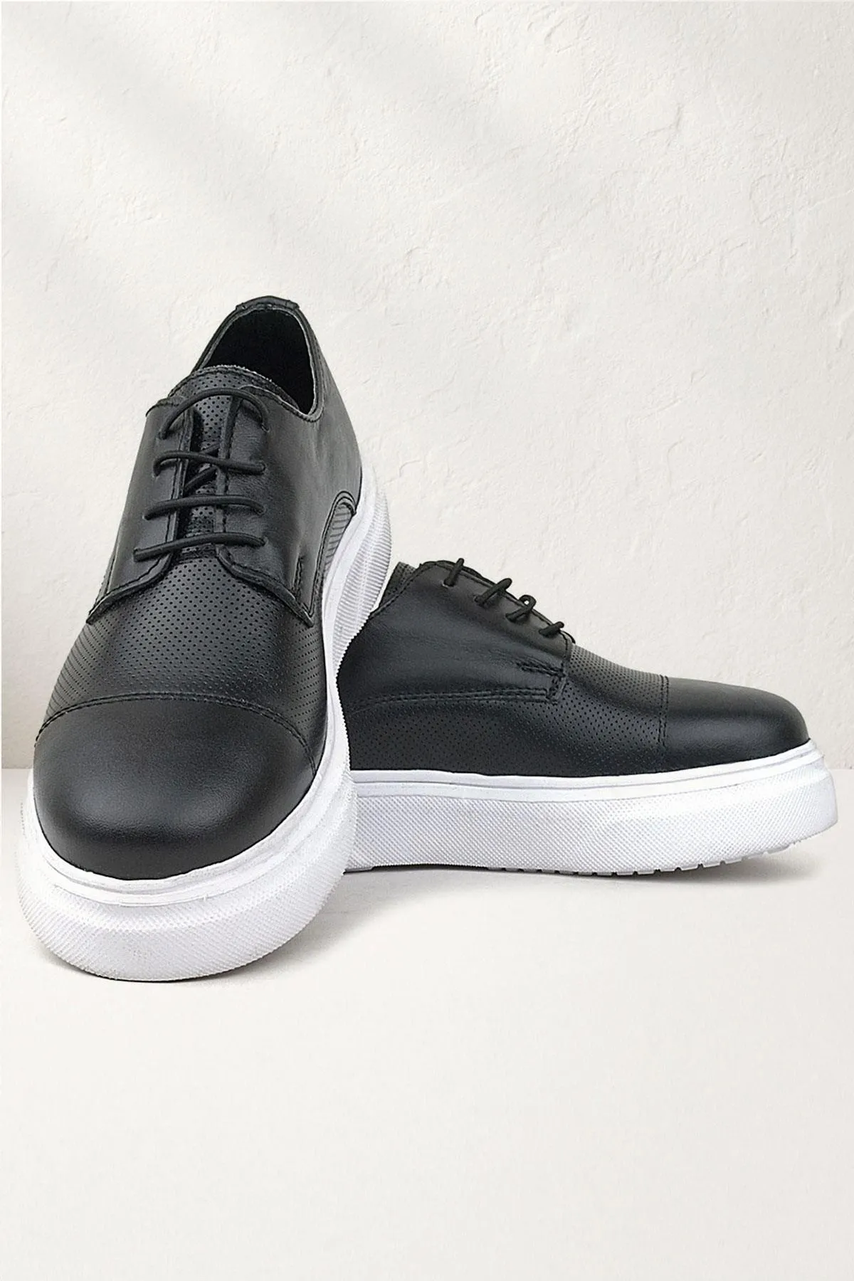 Siyah Yüksek Hafif Taban Çocuk Klasik Ayakkabı