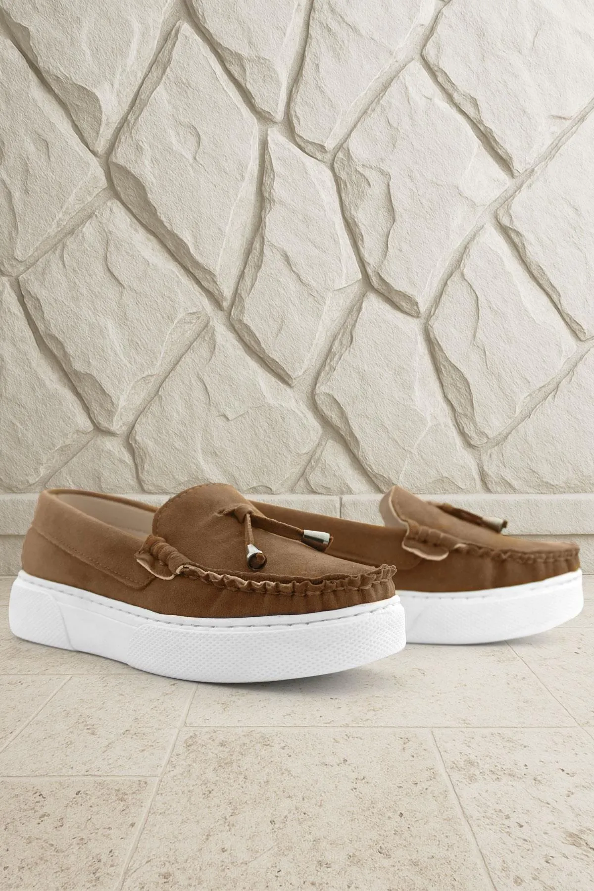 Taba Süet Ekstra Hafif Çocuk Makosen Ayakkabı