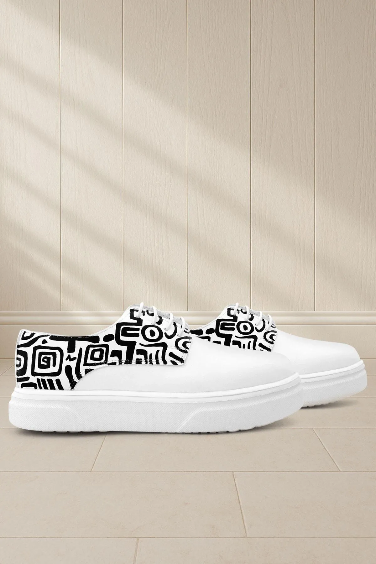 Tbons Özel Tasarım Derby Beyaz Cilt Çocuk Klasik Ayakkabı