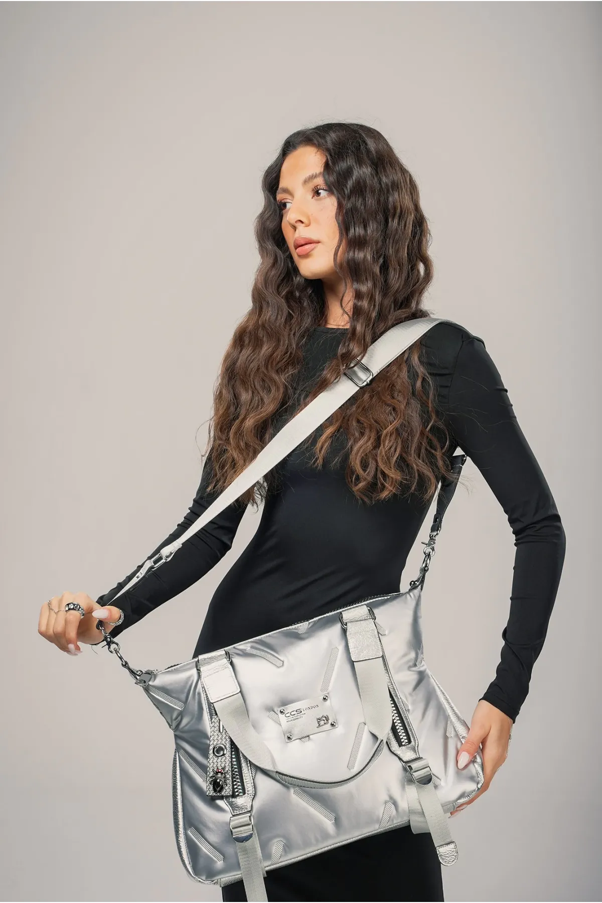 Tiven Gri Cilt Omuz Ve Kol Çantası