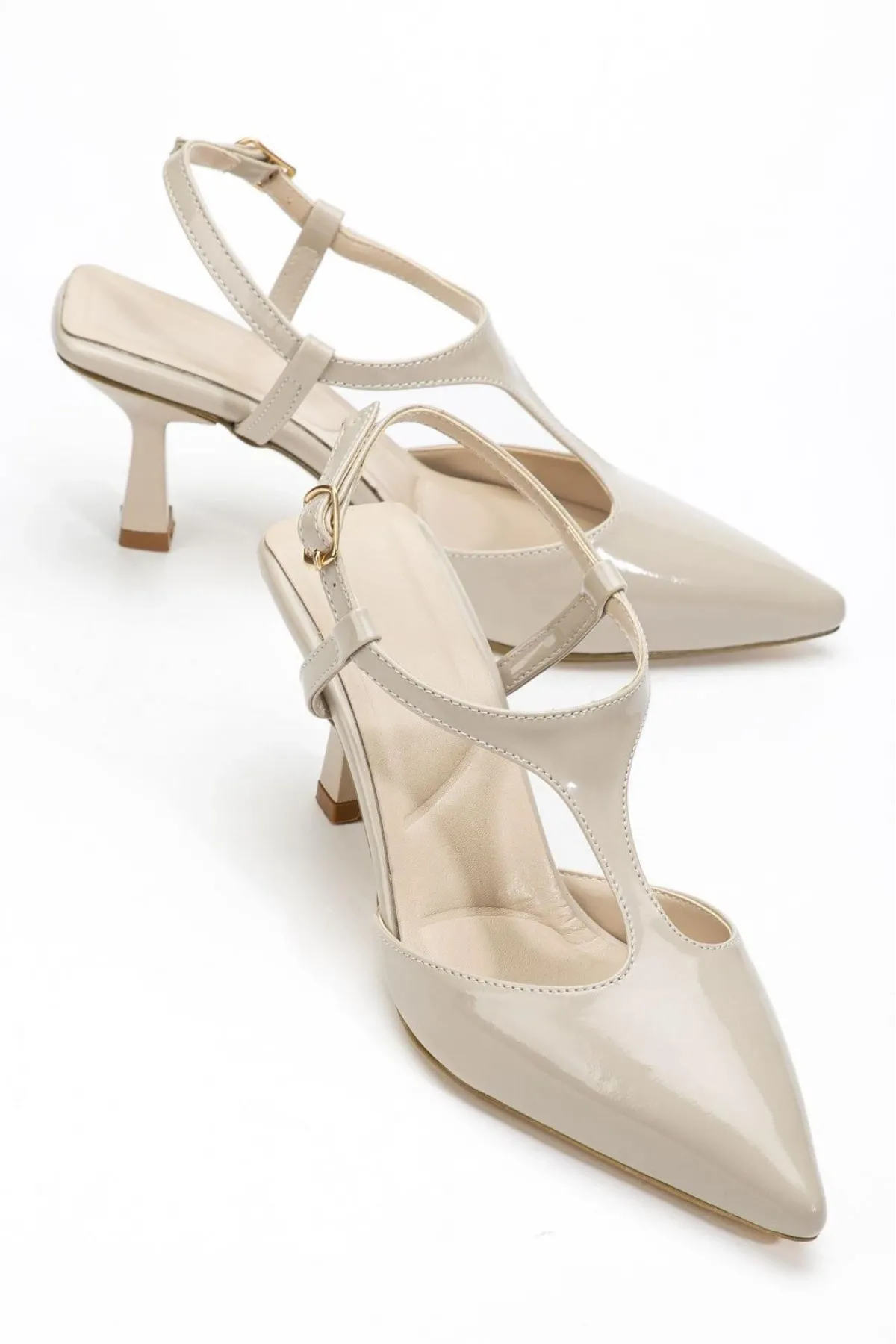 Tula Bej Rugan Topuklu Ayakkabı