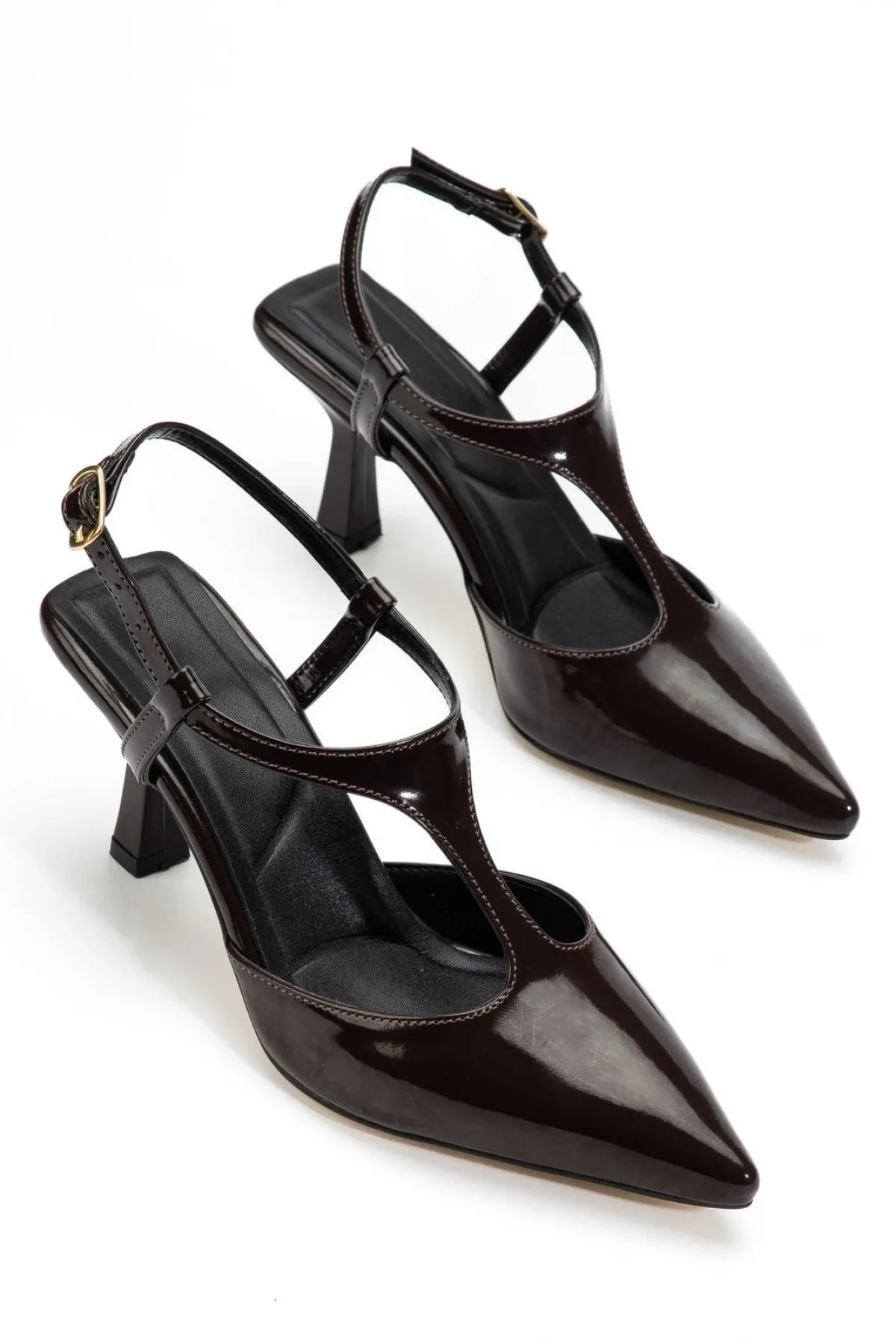 Tula Kahverengi Rugan Topuklu Ayakkabı