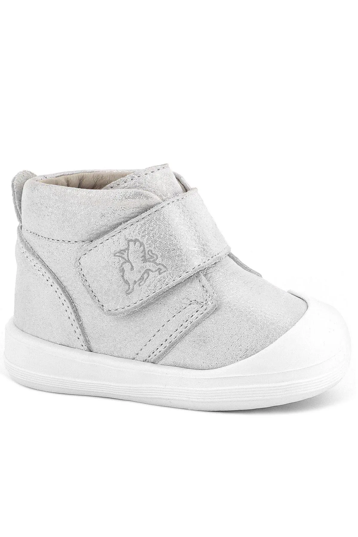 Yoohoo Hakiki Deri Beyaz Simli Cırtlı Unisex Bebek Bot