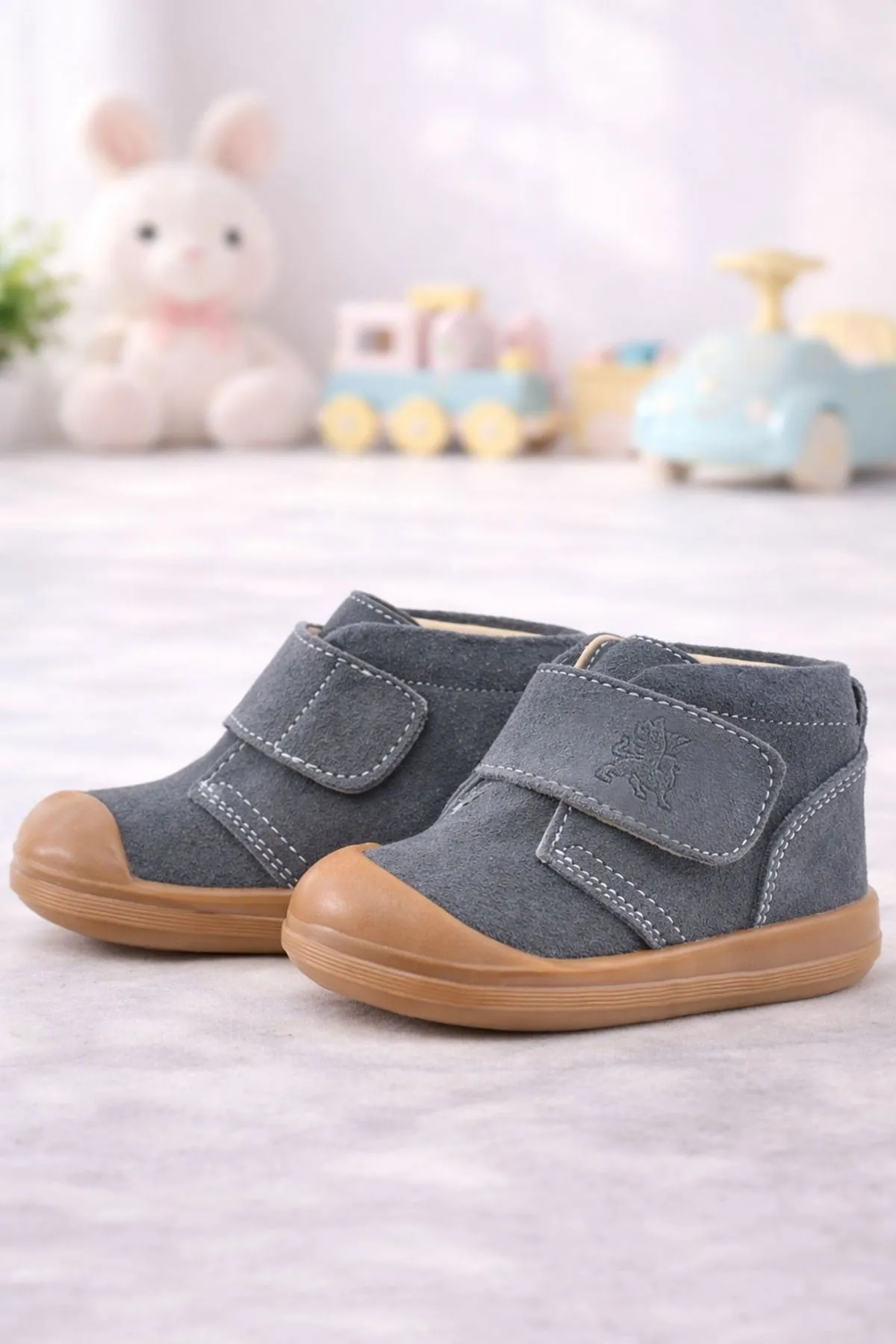 Yoohoo Hakiki Deri Füme Cırtlı Unisex Bebek Bot