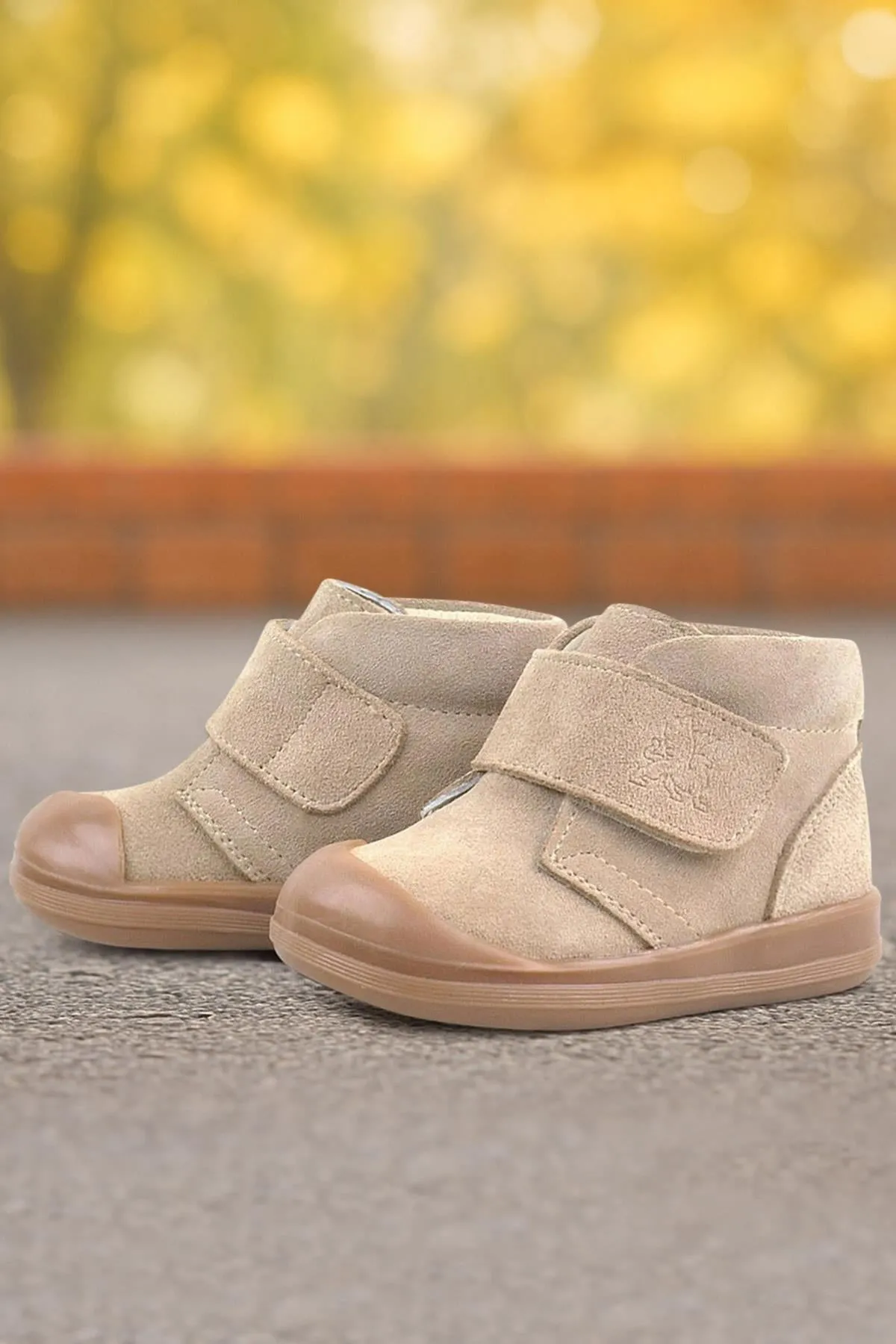 Yoohoo Hakiki Deri Vizon Cırtlı Unisex Bebek Bot