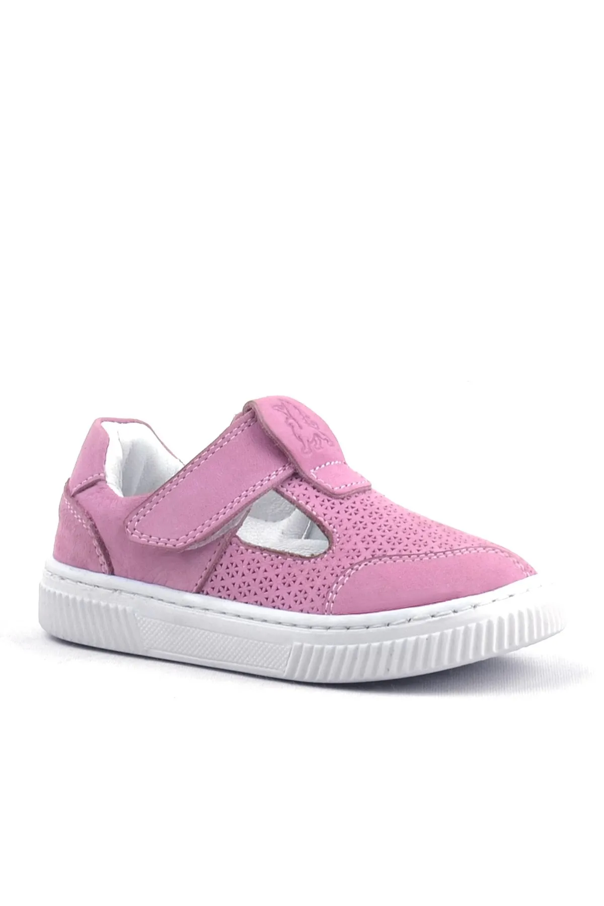 Bheem Hakiki Deri Pembe Cırtlı Bebek Sneaker Sandalet