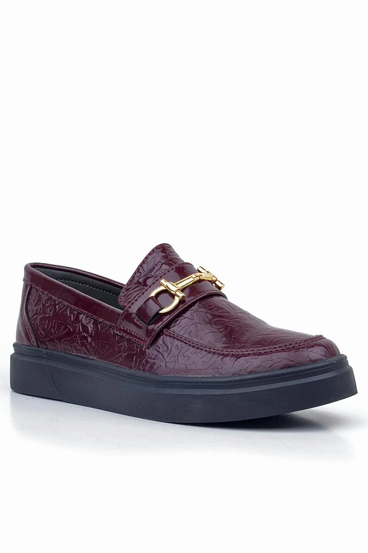 Bordo Tokalı Loafer Çocuk Klasik Ayakkabı