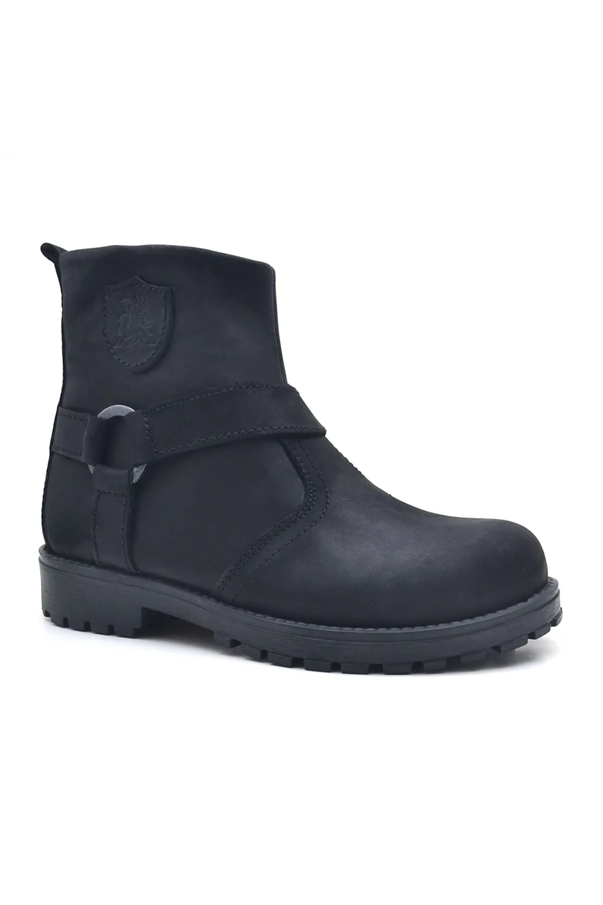 Chiron Hakiki Deri Fermuarlı Kışlık Çocuk Bot