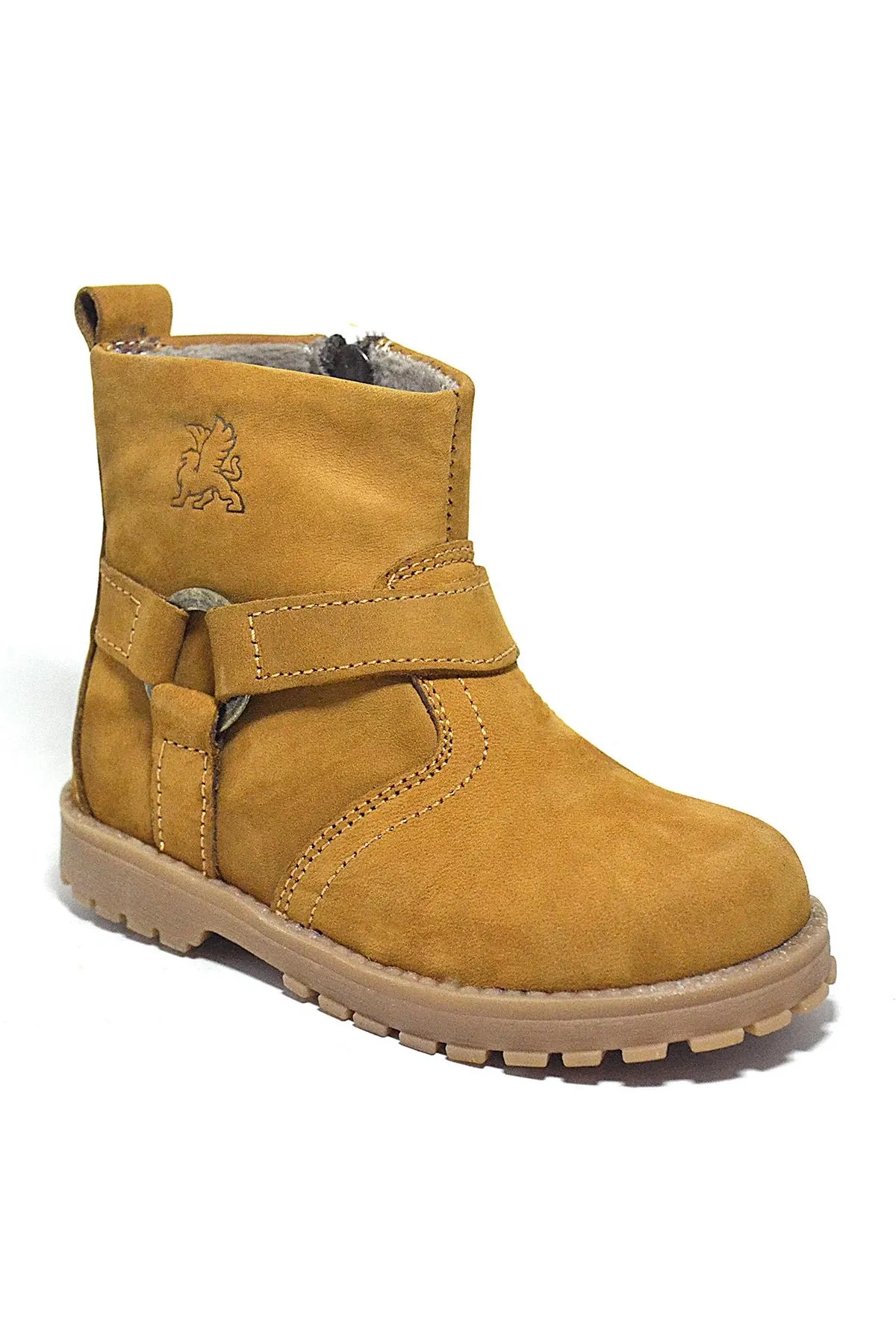 Chiron Hakiki Deri Sarı Fermuarlı Unisex Bebek Çizme