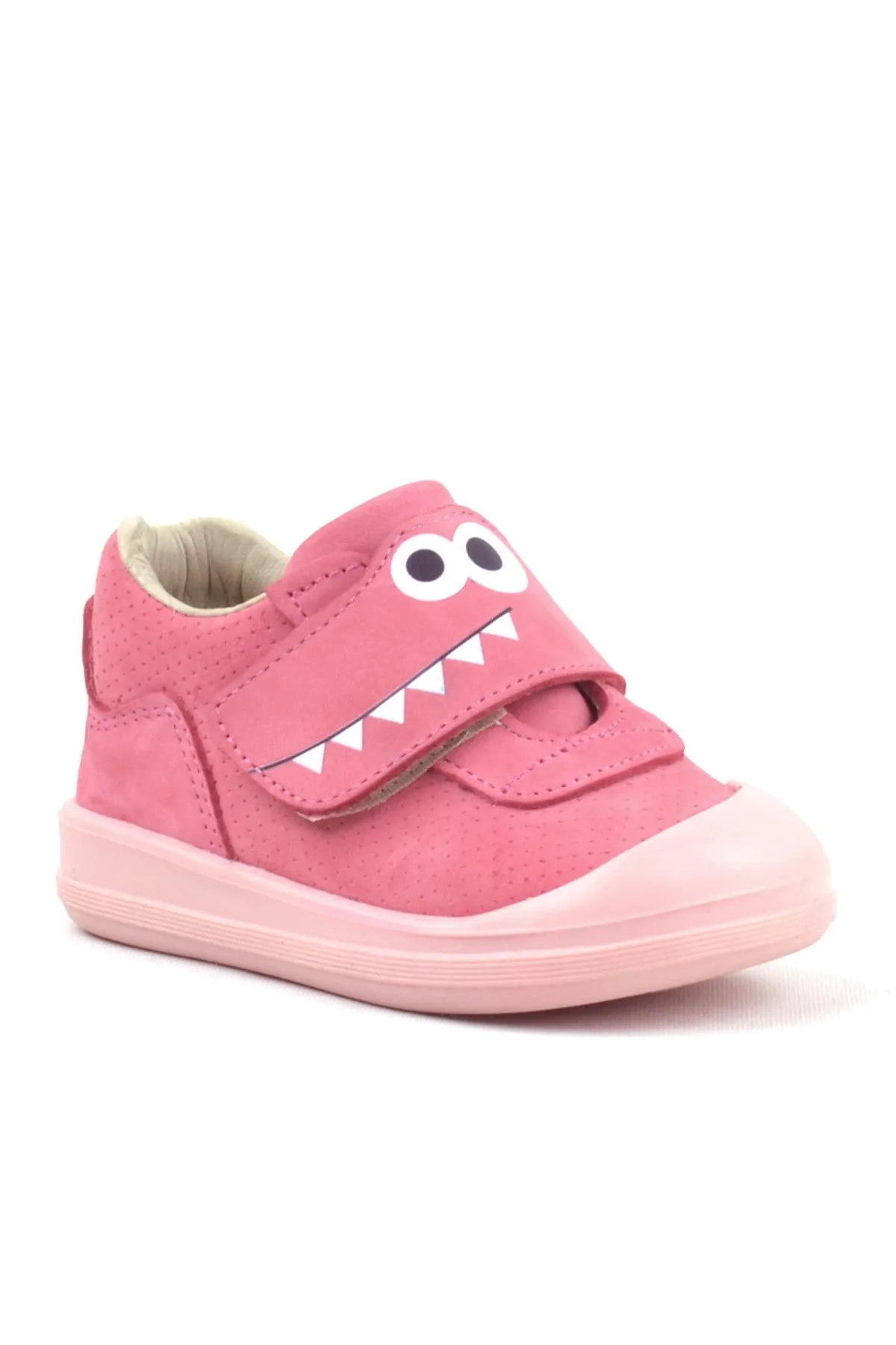 Dino Hakiki Deri Pembe Yüksek Bilekli Bebek Ayakkabı