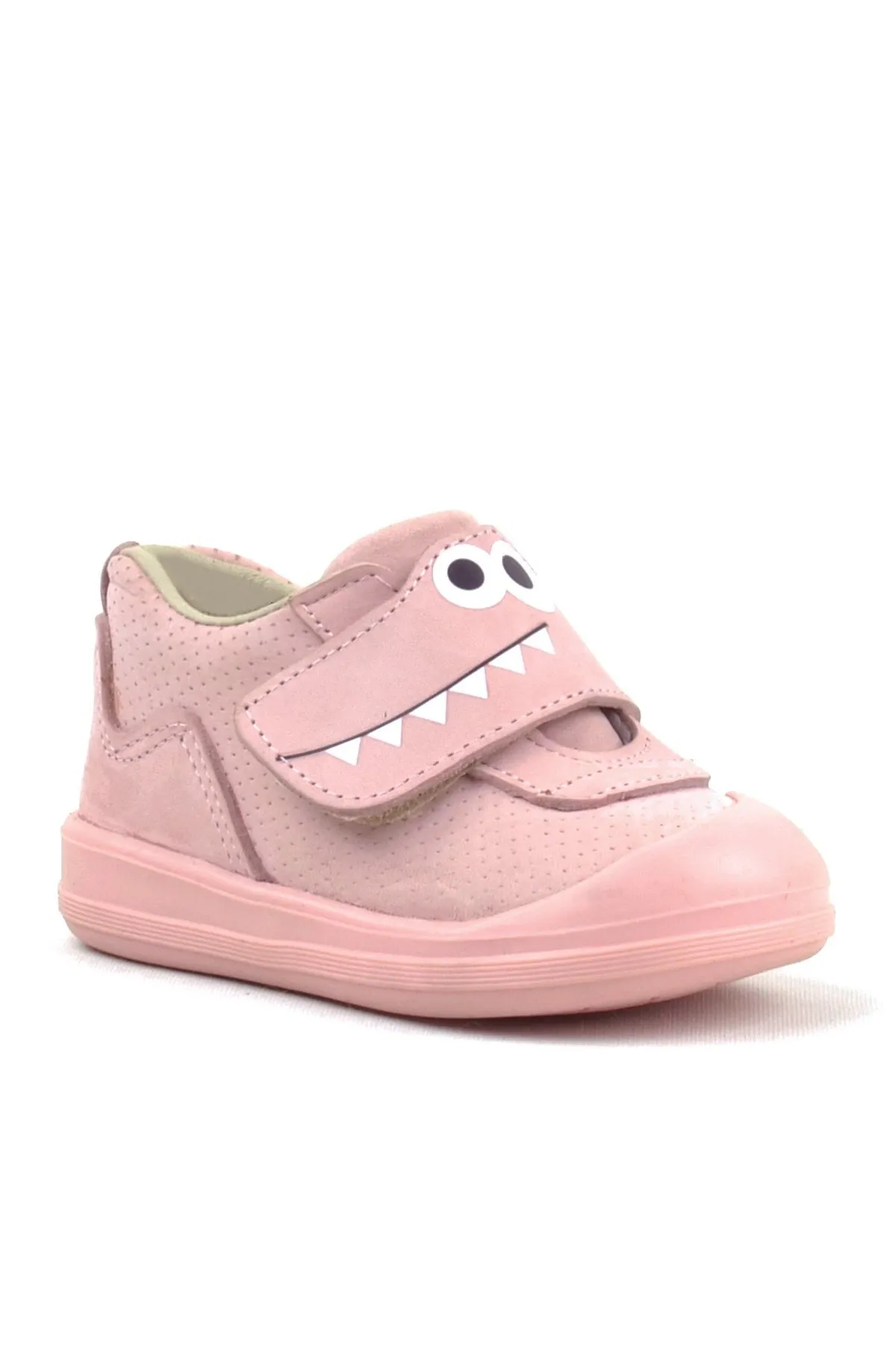 Dino Hakiki Deri Pudra Yüksek Bilekli Bebek Ayakkabı