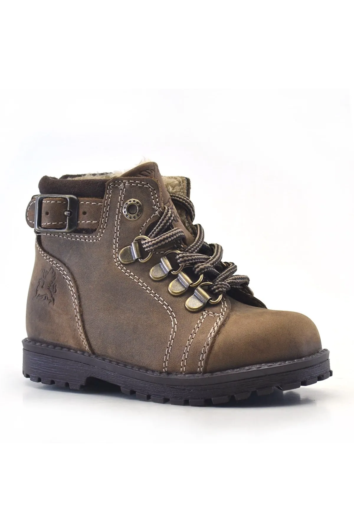 Griffon Hakiki Deri Kum Fermuarlı Kışlık Çocuk Bot