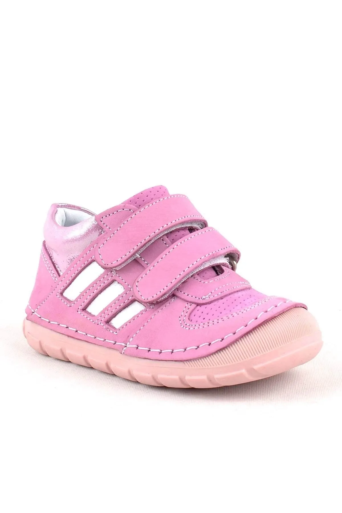Grizzy Hakiki Deri Pembe İlk Adım Kız Bebek Ayakkabısı