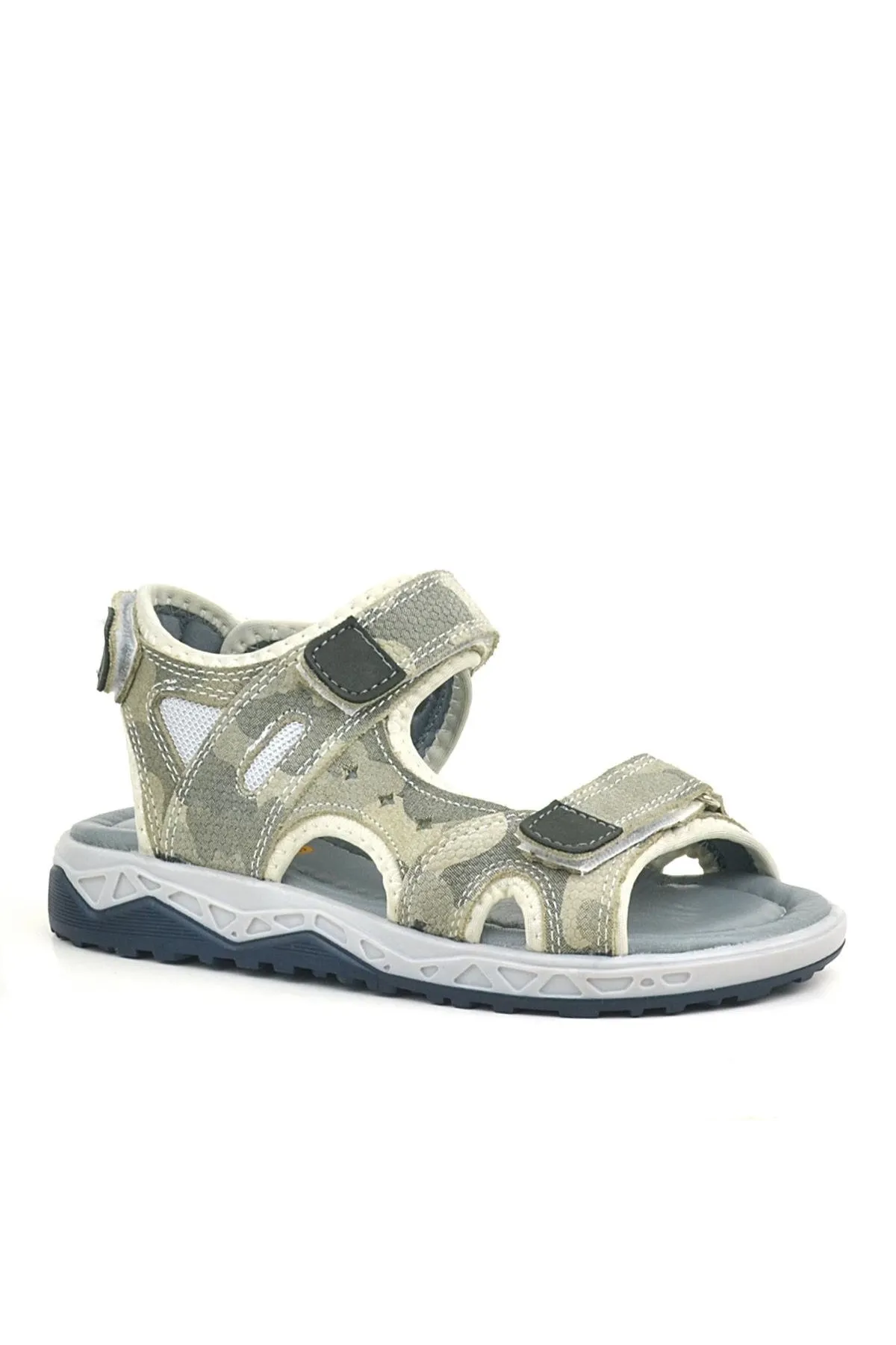 Hakiki Deri Bej Konfor Tabanlı Cırtlı Çocuk Sandalet