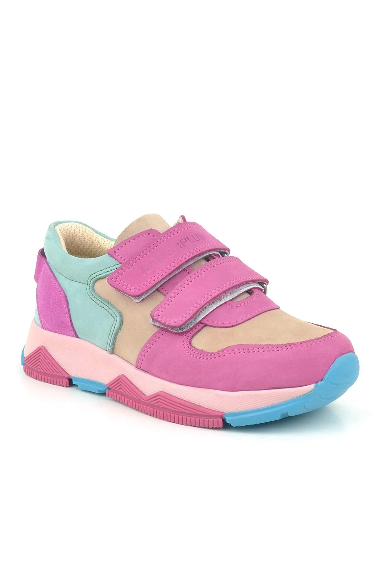 Hakiki Deri Fuşya Pembe Çocuk Sneakers Spor Ayakkabı