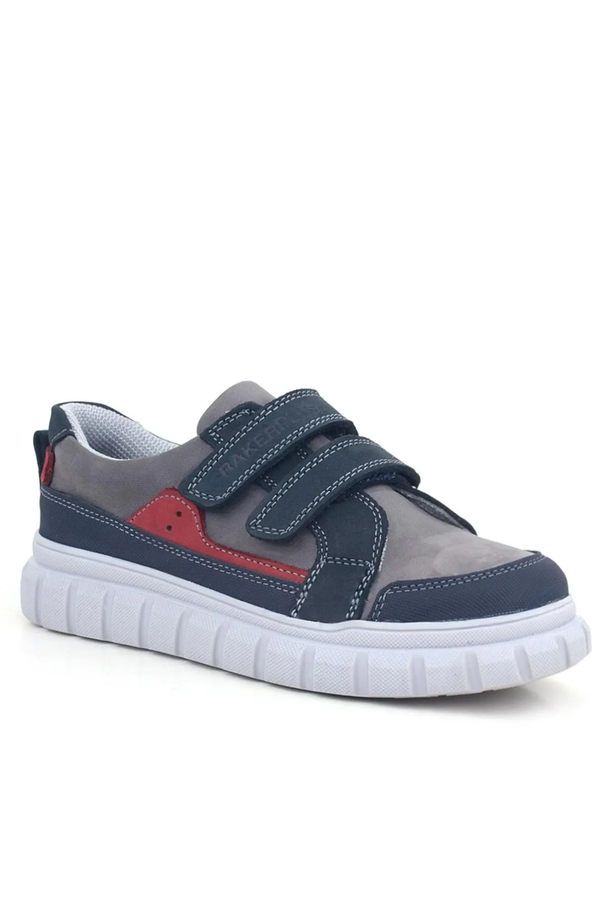 Hakiki Deri Lacivert Cırtlı Çocuk Günlük Spor Okul Ayakkabı