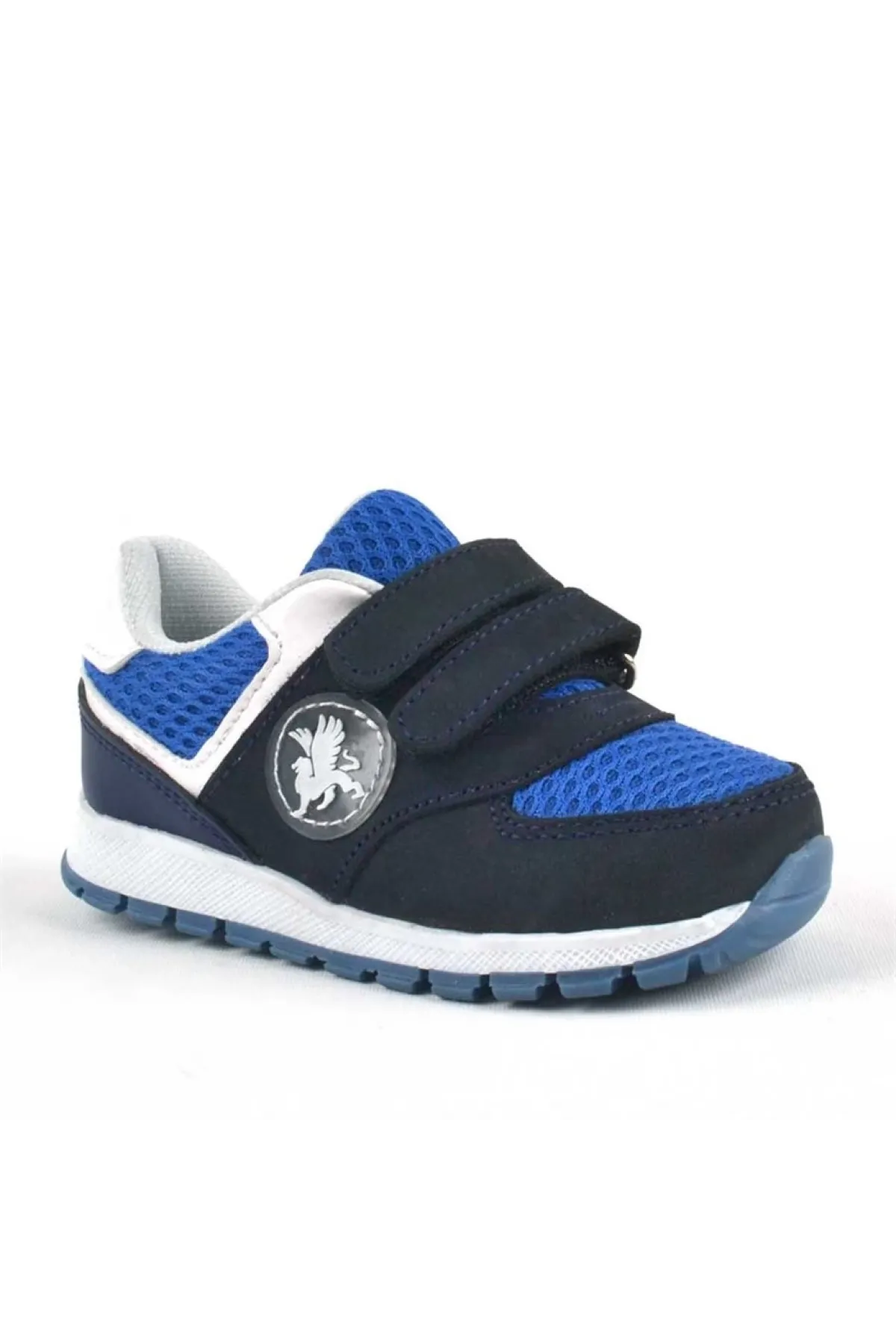 Hakiki Deri Lacivert Cırtlı Erkek Bebek Spor Ayakkabı
