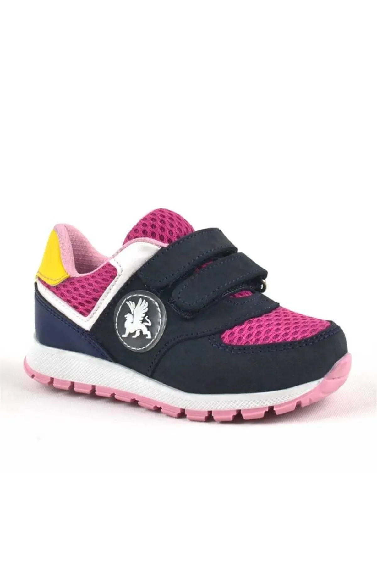Hakiki Deri Lacivert Cırtlı Kız Bebek Spor Ayakkabı