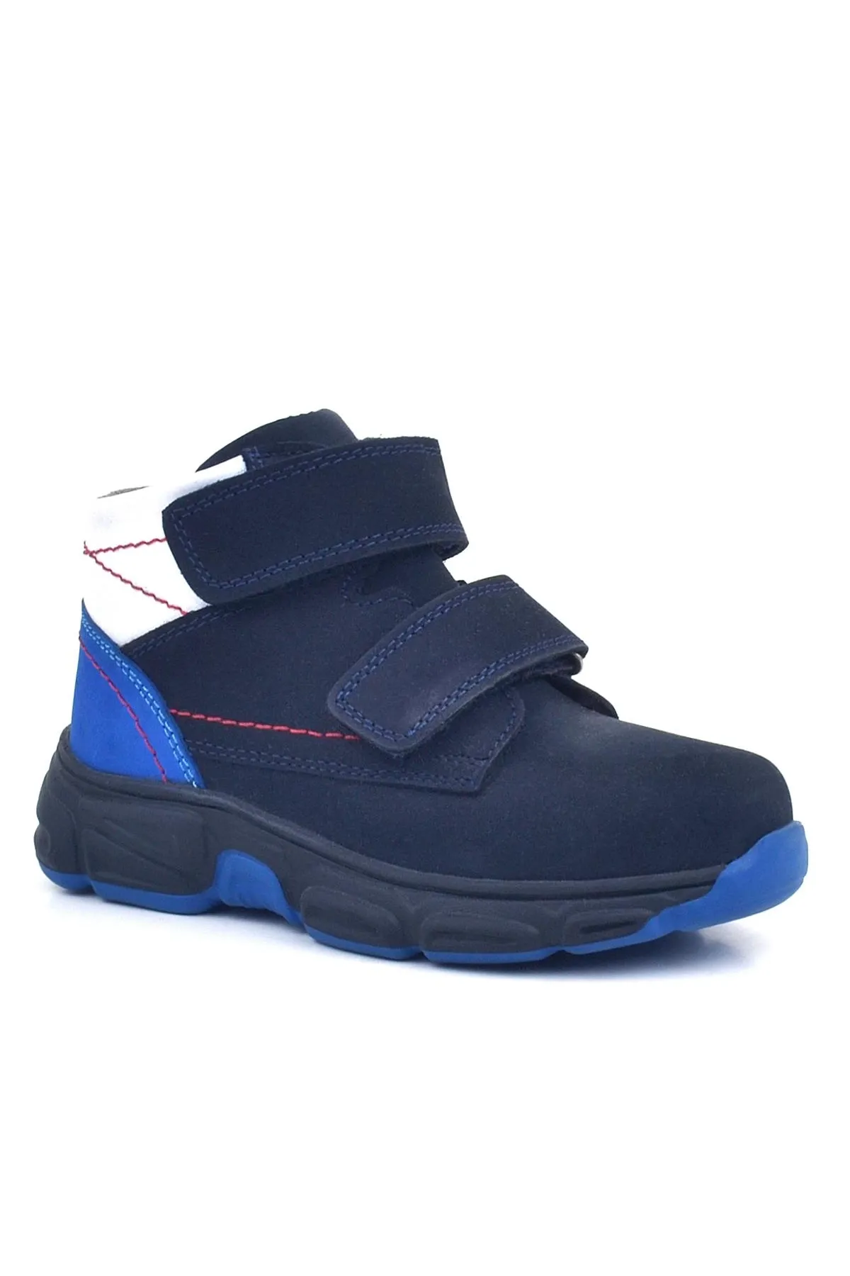 Hakiki Deri Lacivert Cırtlı Kürklü Çocuk Spor Bot