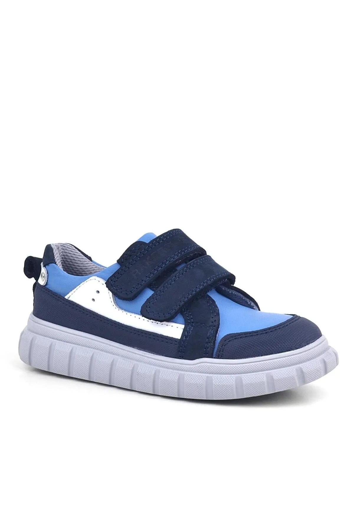 Hakiki Deri Lacivert Mavi Cırtlı Çocuk Günlük Spor Okul Ayakkabı
